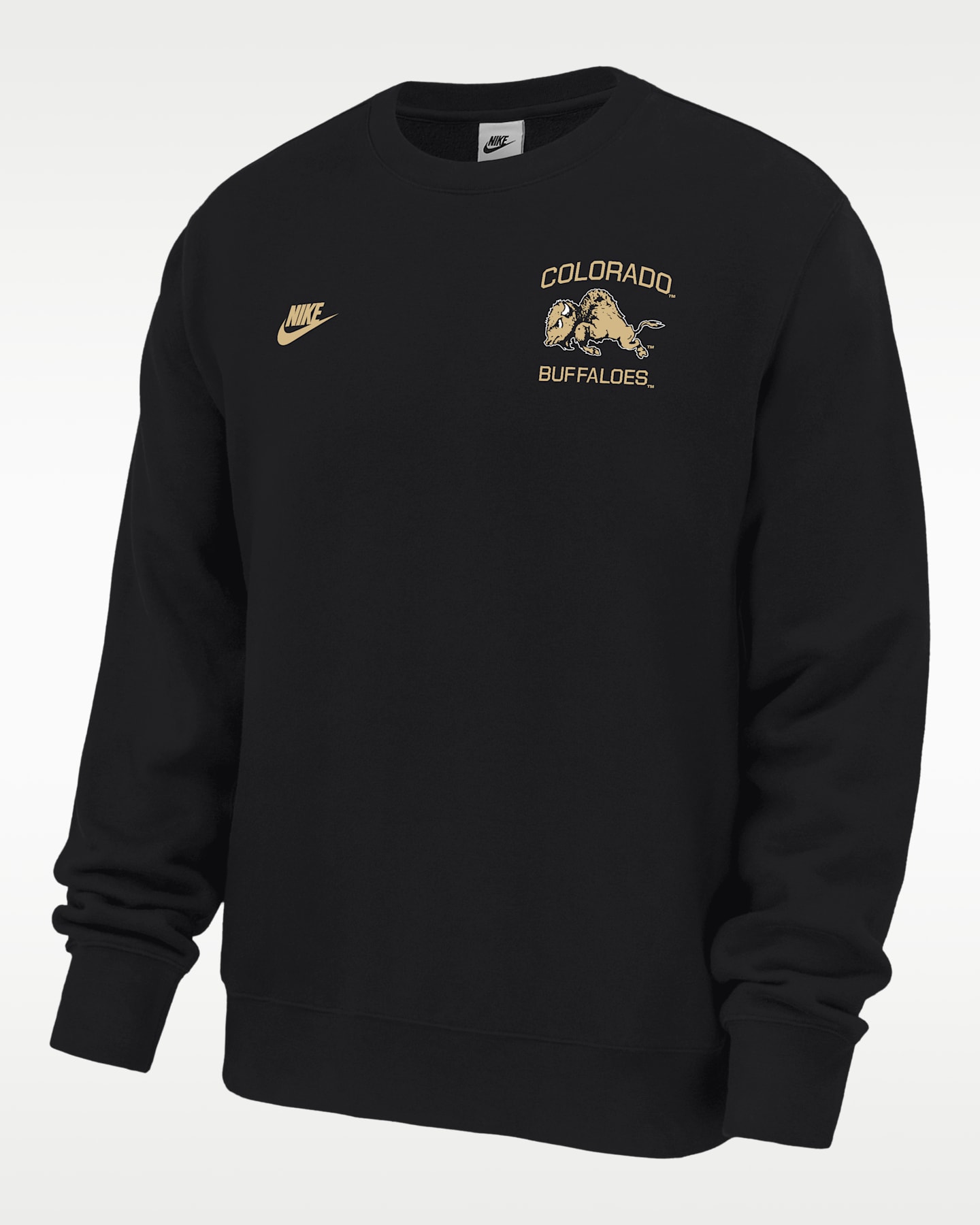Мужская толстовка Nike Colorado Buffaloes Club Football Fleece Crew-Neck, цвет: Чёрный — фото 2