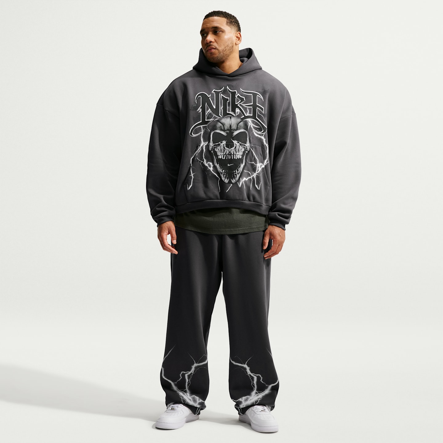 Мужское баскетбольное худи-пуловер Nike Standard Issue с начёсом, цвет: Антрацитовый / Белый — фото 10