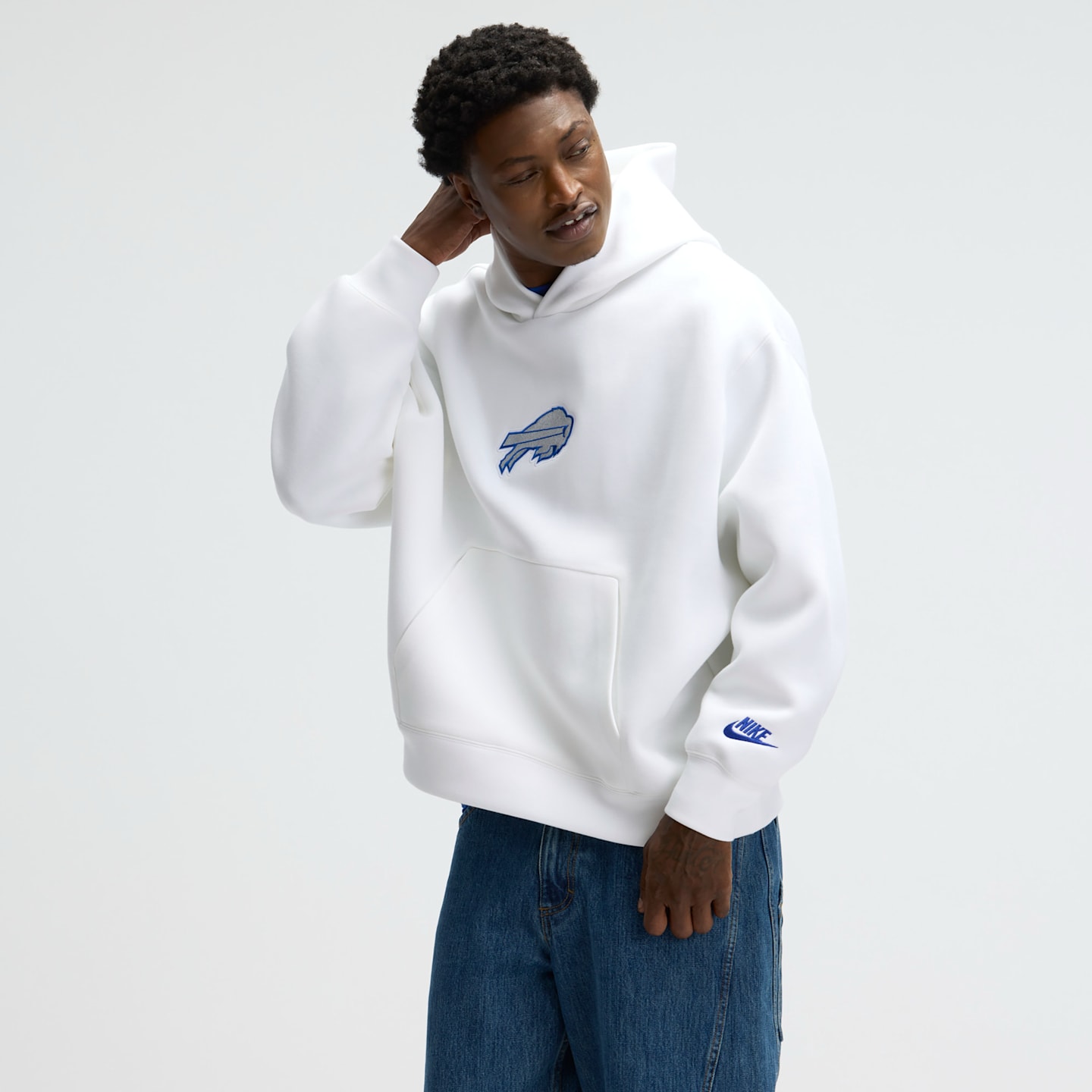 Мужское худи Nike Buffalo Bills Rivalries Collection Oversized Tech Fleece NFL, цвет: Белый