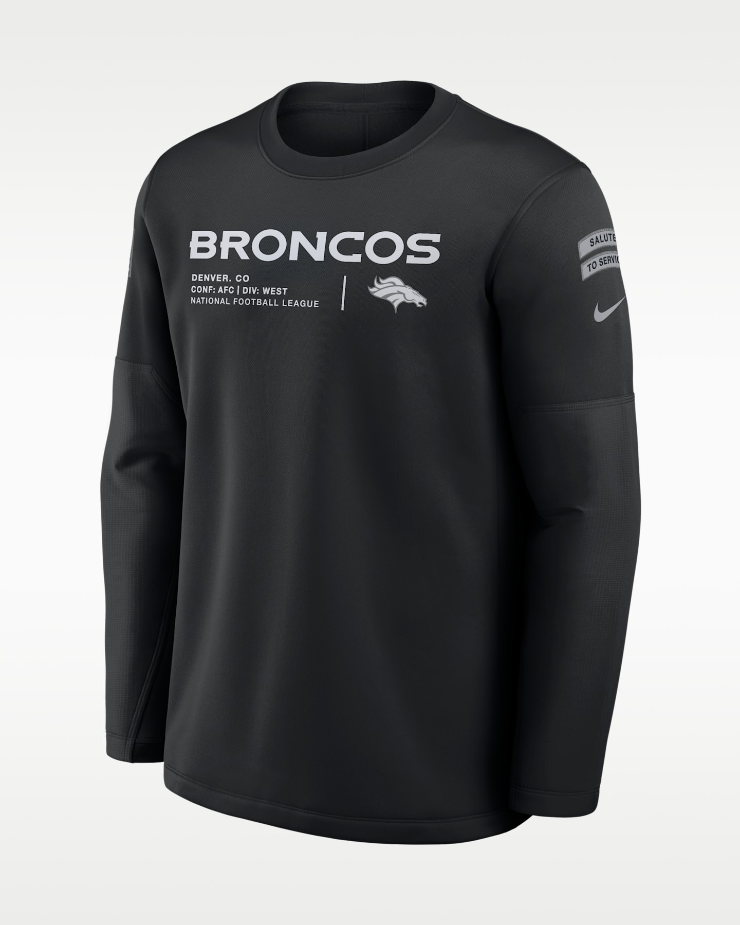 Мужской свитшот Nike Denver Broncos Salute to Service Sideline Coaches NFL, цвет: Чёрный — фото 3