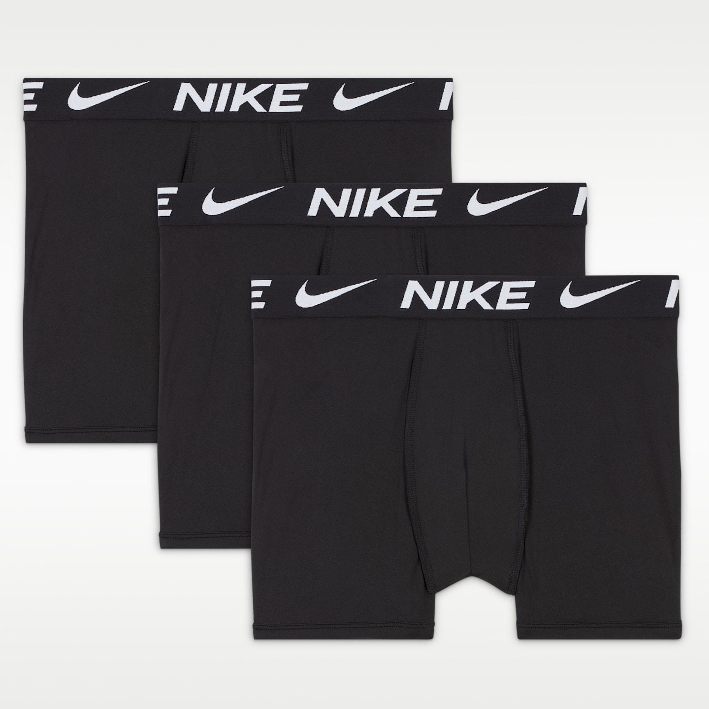 Детские однотонные боксёры Nike Dri-FIT, 3 шт, цвет: Чёрный