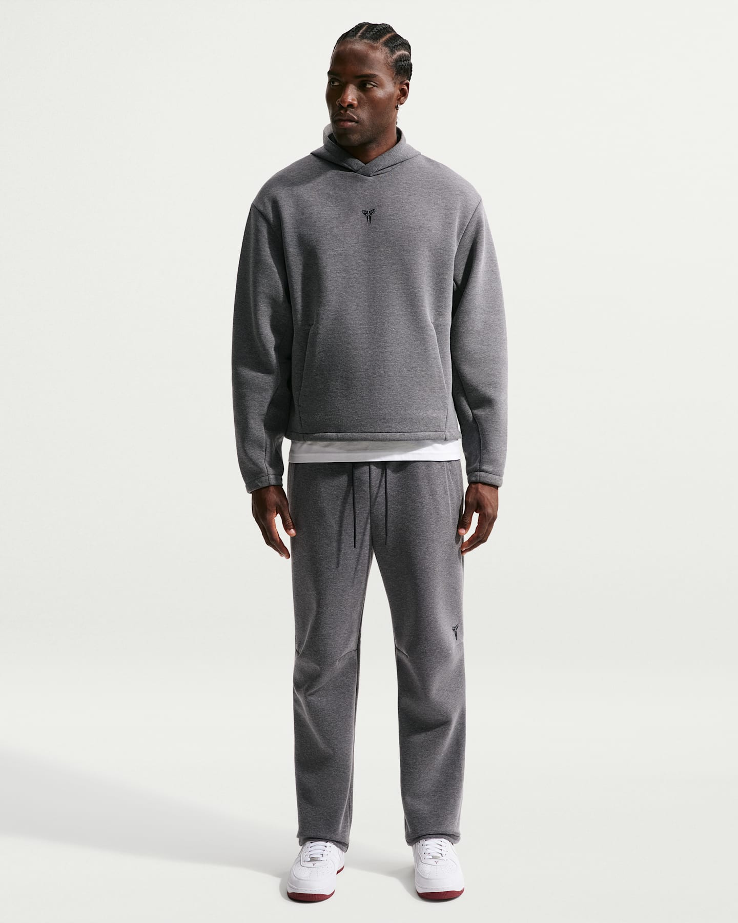 Мужские флисовые баскетбольные брюки Nike Kobe Dri-FIT, цвет: Чёрный меланжевый / Чёрный — фото 7