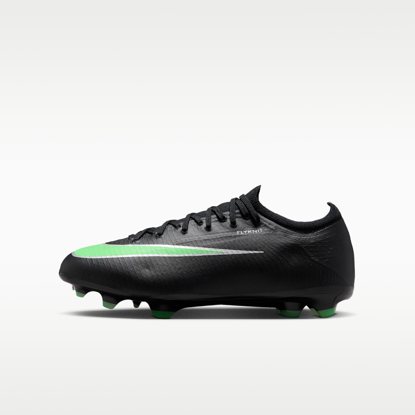 Детские бутсы Nike Jr. Mercurial Vapor 17 Pro Firm-Ground Low-Top Soccer Cleats, цвет: Чёрный / Зелёный — фото 1