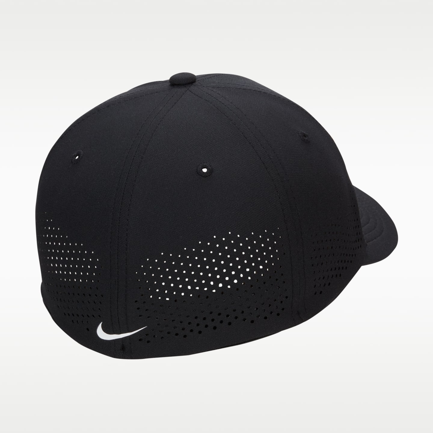 Мужская кепка Nike Dri-FIT ADV Rise Structured SwooshFlex, цвет: Чёрный / Антрацитовый — фото 2