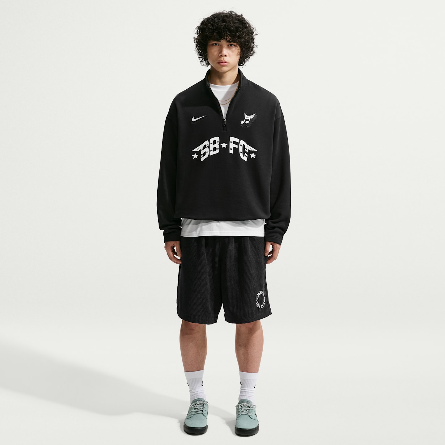 Свитшот для скейтбординга Nike SB флисовый на молнии 1/2, цвет: Чёрный — фото 7