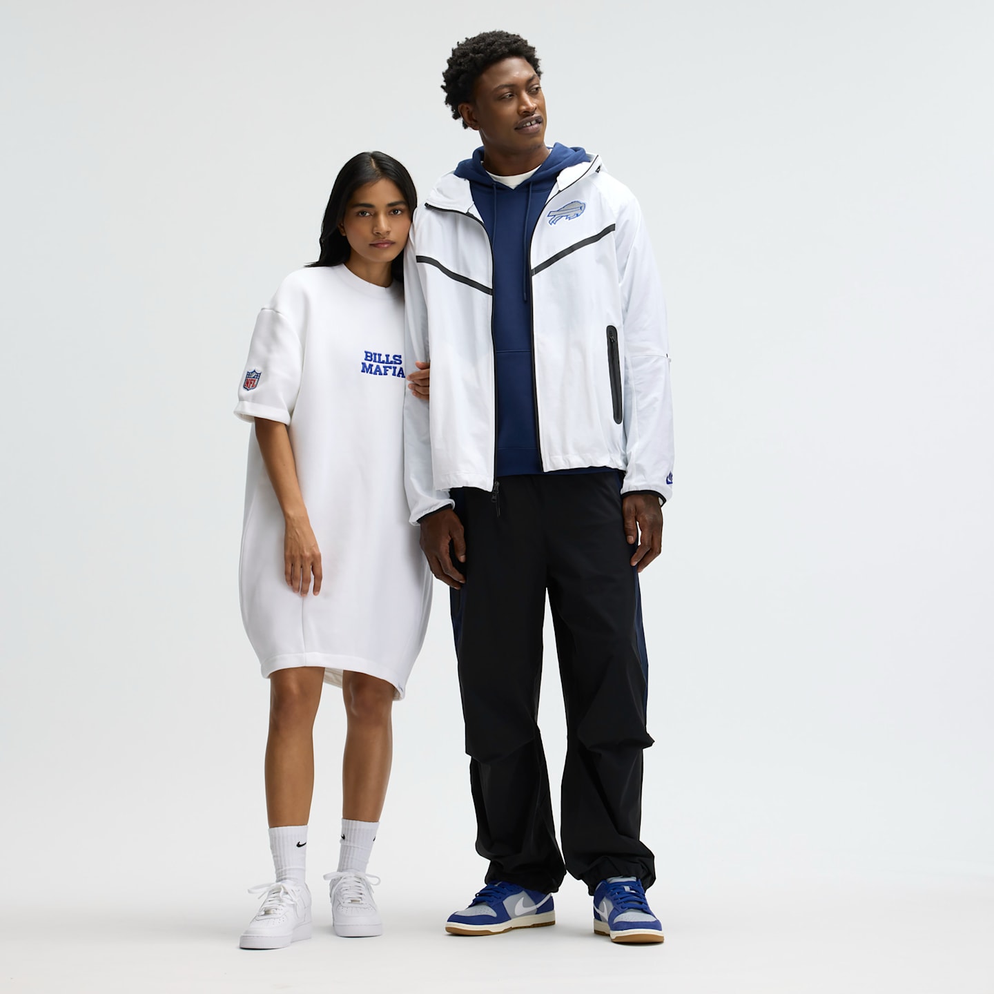 Женское платье Nike Buffalo Bills Rivalries Collection Oversized Tech Fleece NFL, цвет: Белый — фото 9