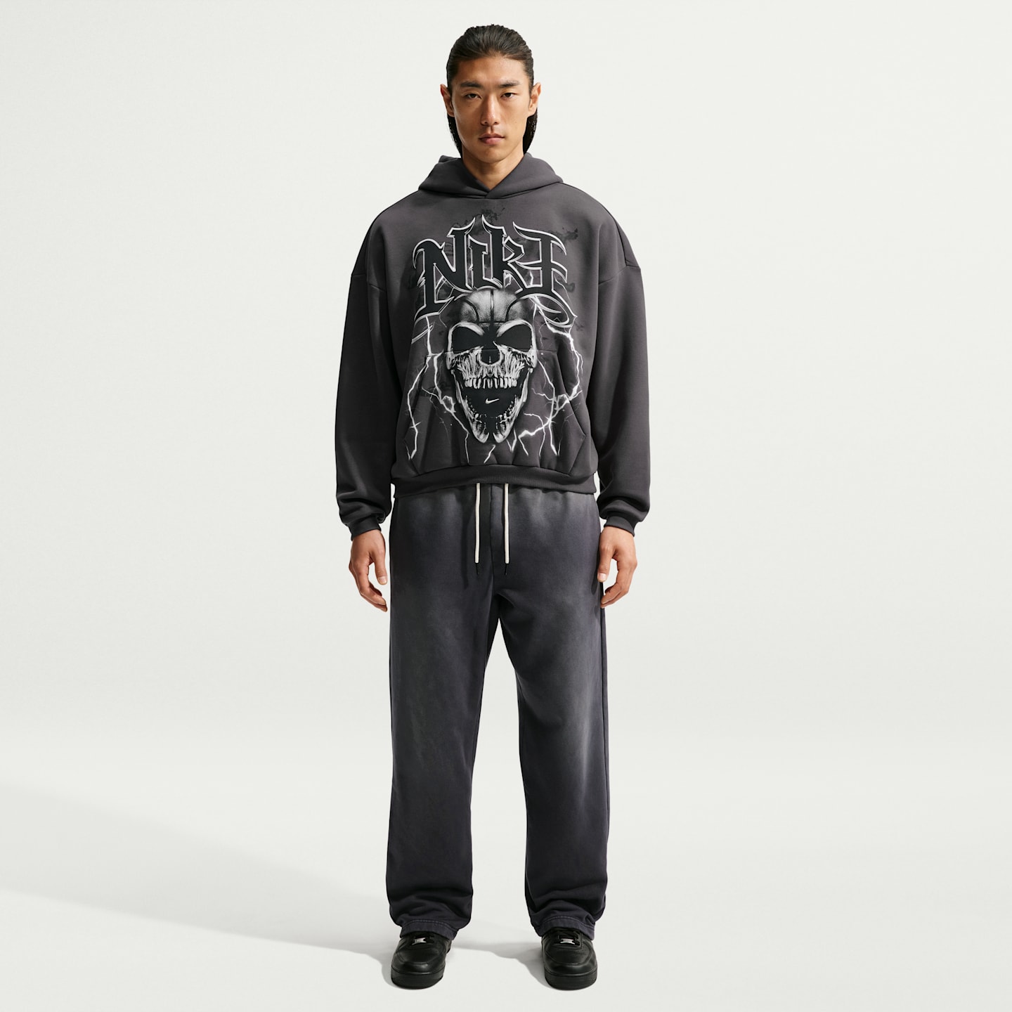 Мужское баскетбольное худи-пуловер Nike Standard Issue с начёсом, цвет: Антрацитовый / Белый — фото 4