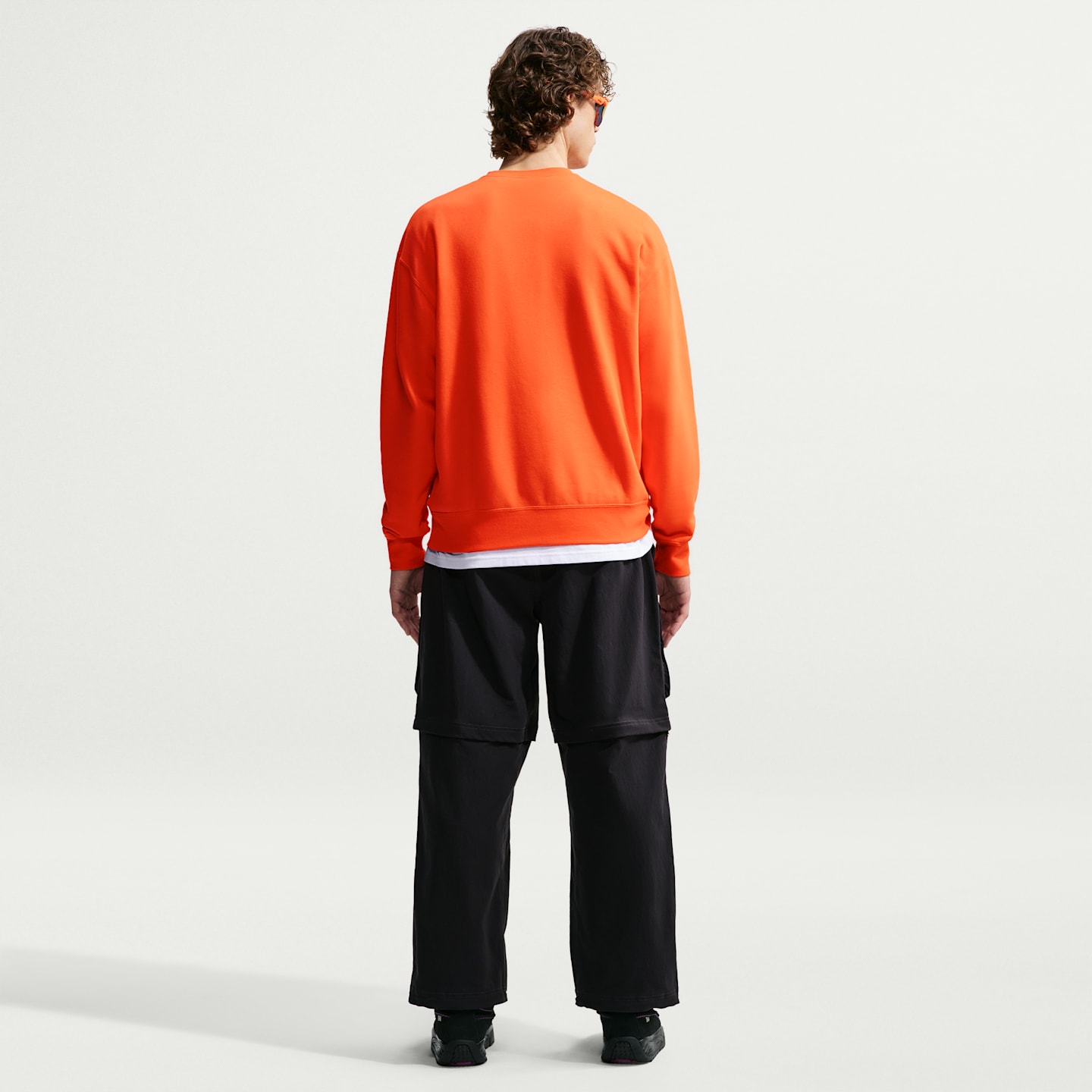 Мужской флисовый свитшот Nike ACG Tuff Fleece Dri-FIT с круглым вырезом, цвет: Оранжевый / Белый — фото 5
