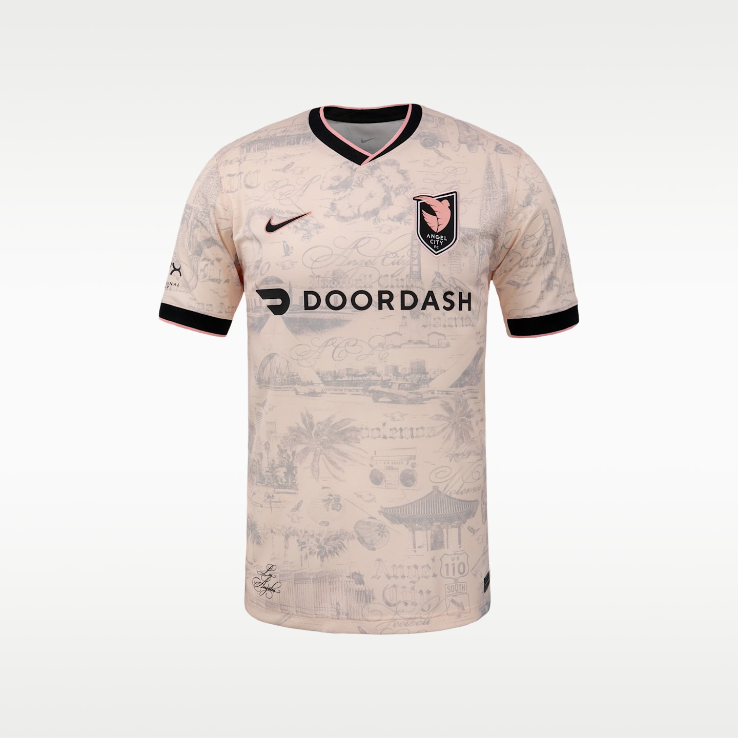 Мужская футбольная джерси Nike Giselle Thompson Angel City FC 2025 Stadium Away Replica, цвет: Розовый / Серый — фото 1