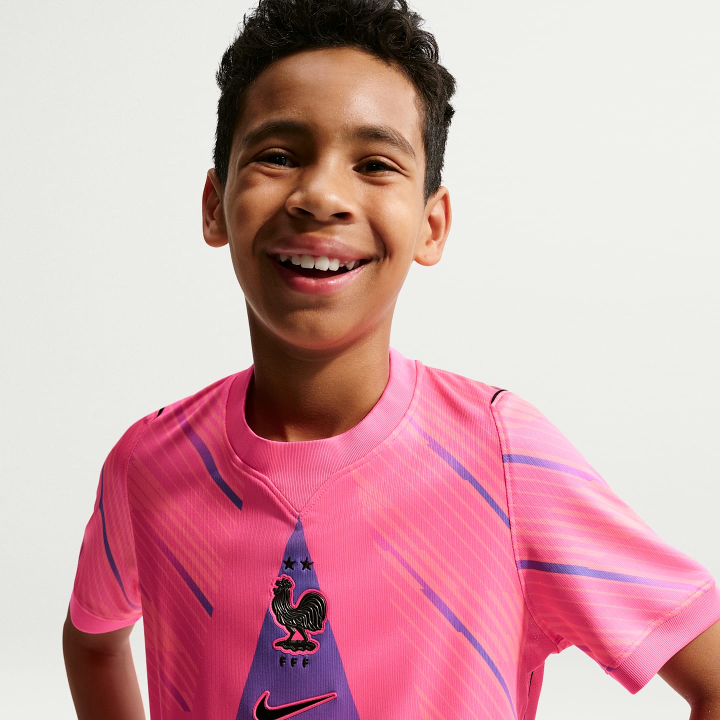 Детская футбольная футболка вратаря Nike FFF 2026 Stadium Dri-FIT Replica, цвет: Розовый / Закатный — фото 3
