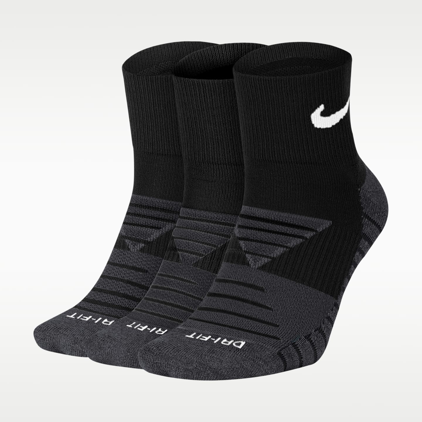 Носки Everyday Max Training для мужчин, низкие, 3 шт. — Nike, цвет: Чёрный / Антрацитовый