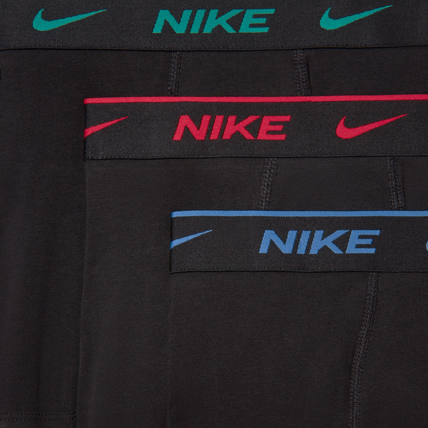Детские хлопковые боксёры Nike Dri-FIT с цветным поясом, 3 шт, цвет: Красный — фото 2