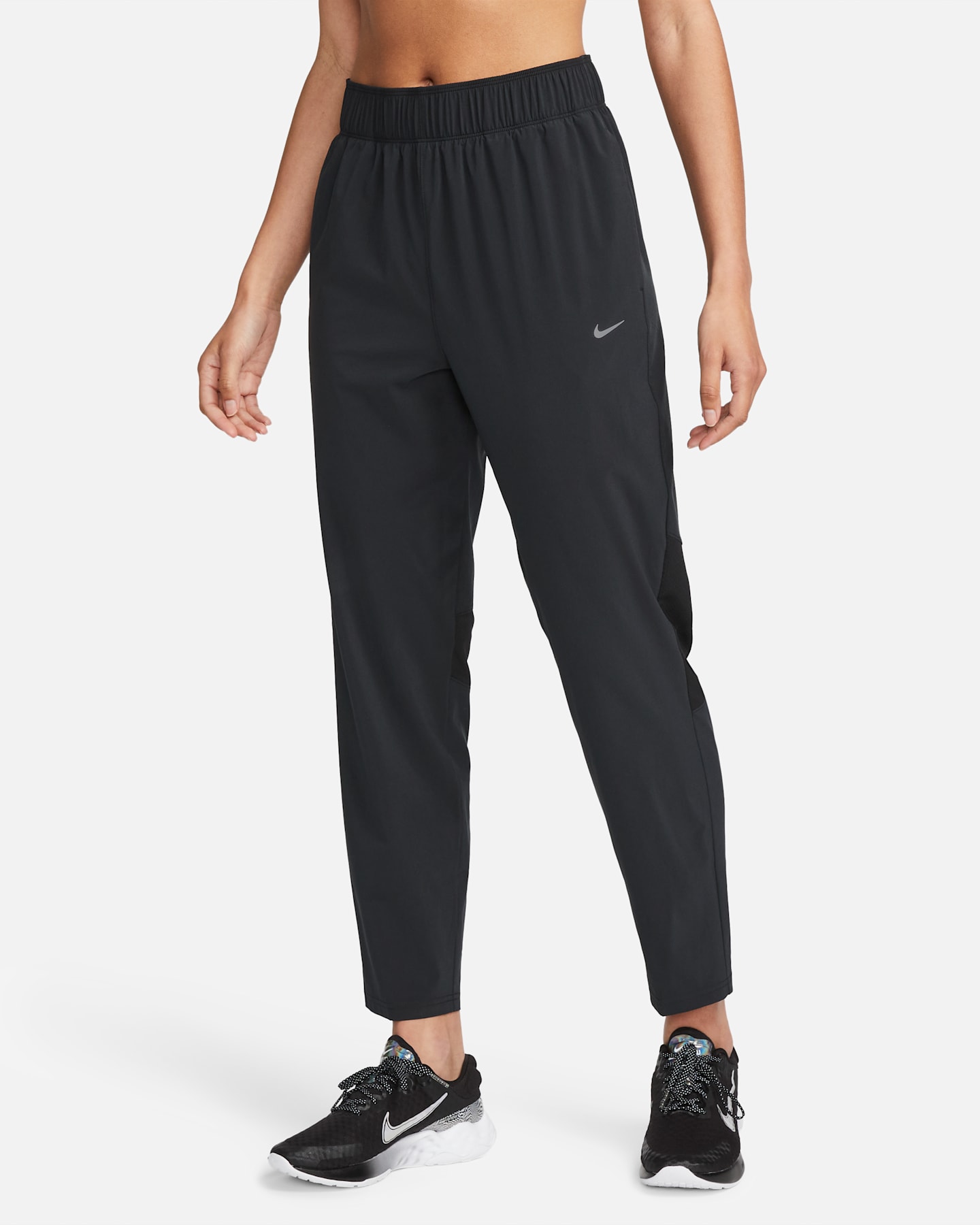 Женские беговые брюки Nike Dri-FIT Fast Mid-Rise 7/8, цвет: Чёрный — фото 9