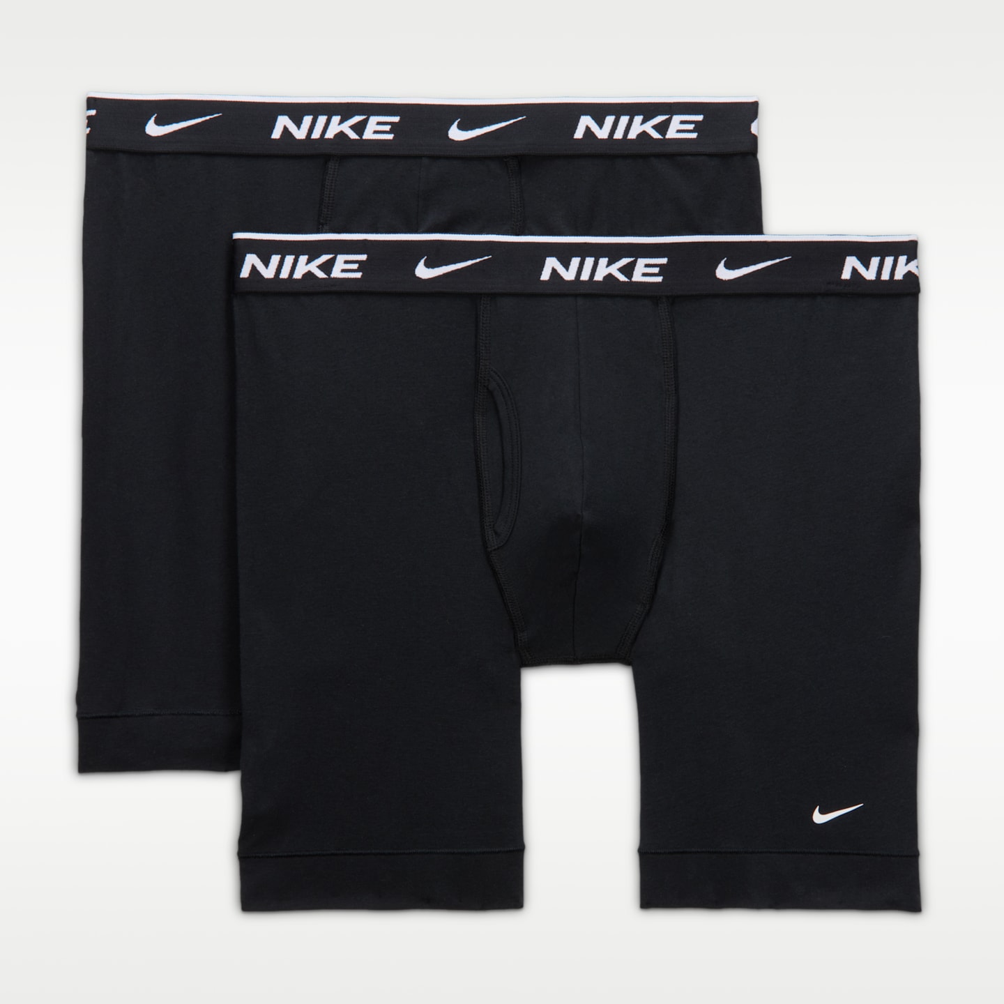 Мужские длинные боксеры-брифы Nike Essential Cotton Stretch Dri-FIT, набор из 3 шт, цвет: Чёрный — фото 6