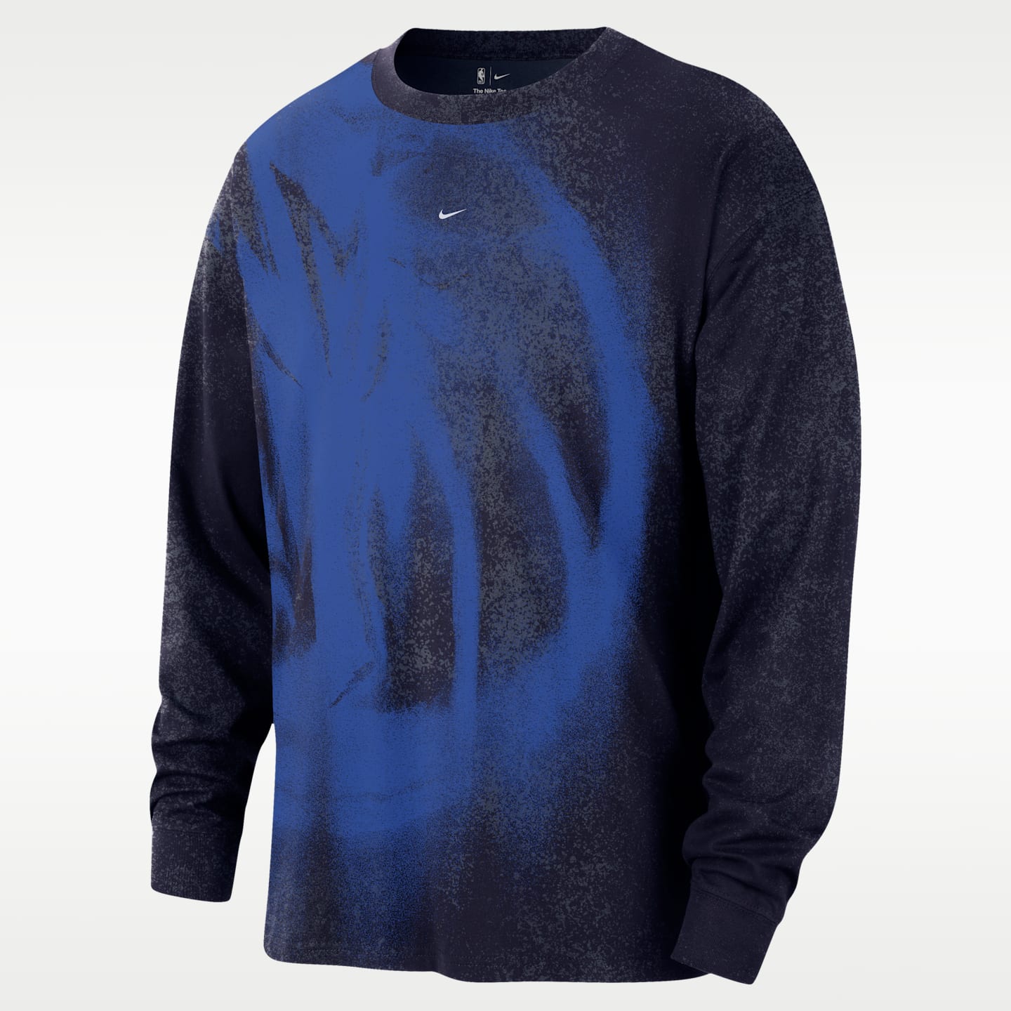 Мужская футболка Nike Dallas Mavericks Essential Anthem Long-Sleeve Basketball, цвет: Тёмно-синий — фото 1