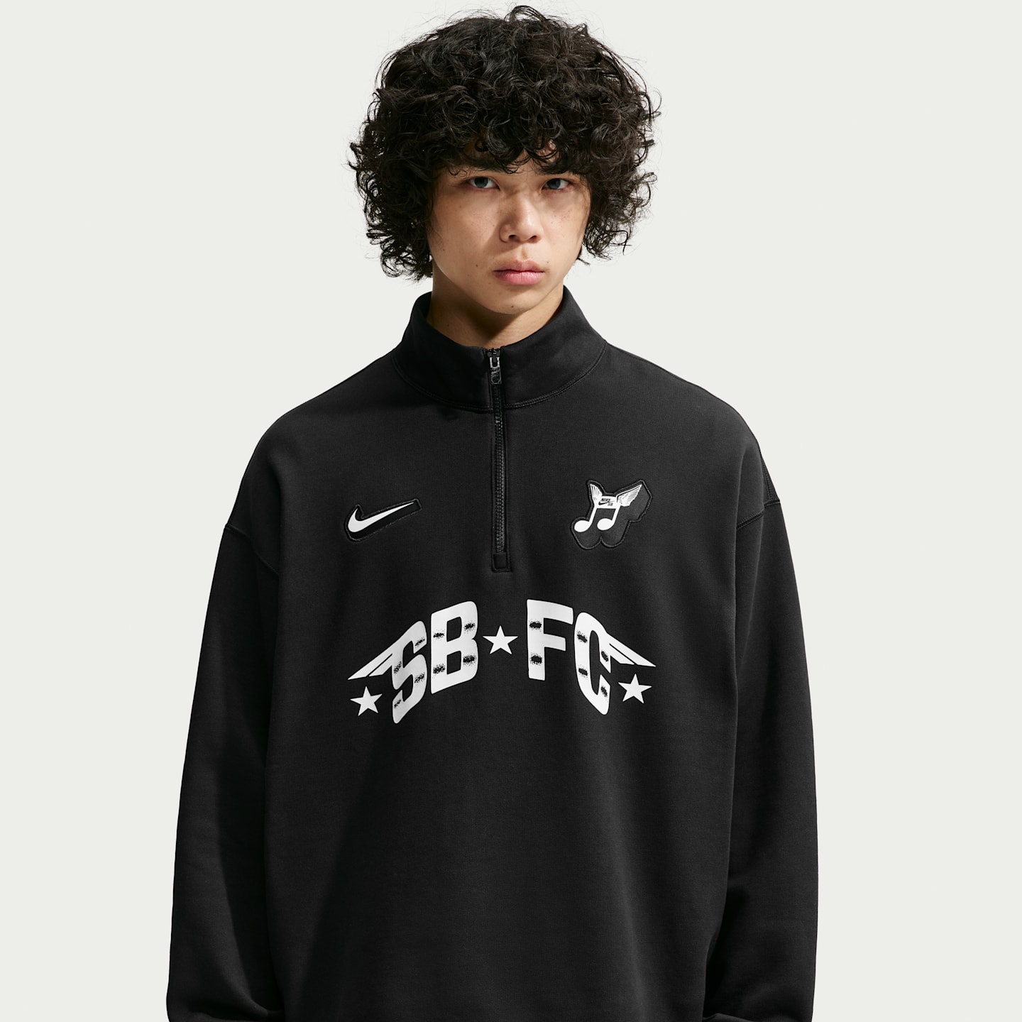 Свитшот для скейтбординга Nike SB флисовый на молнии 1/2, цвет: Чёрный — фото 3