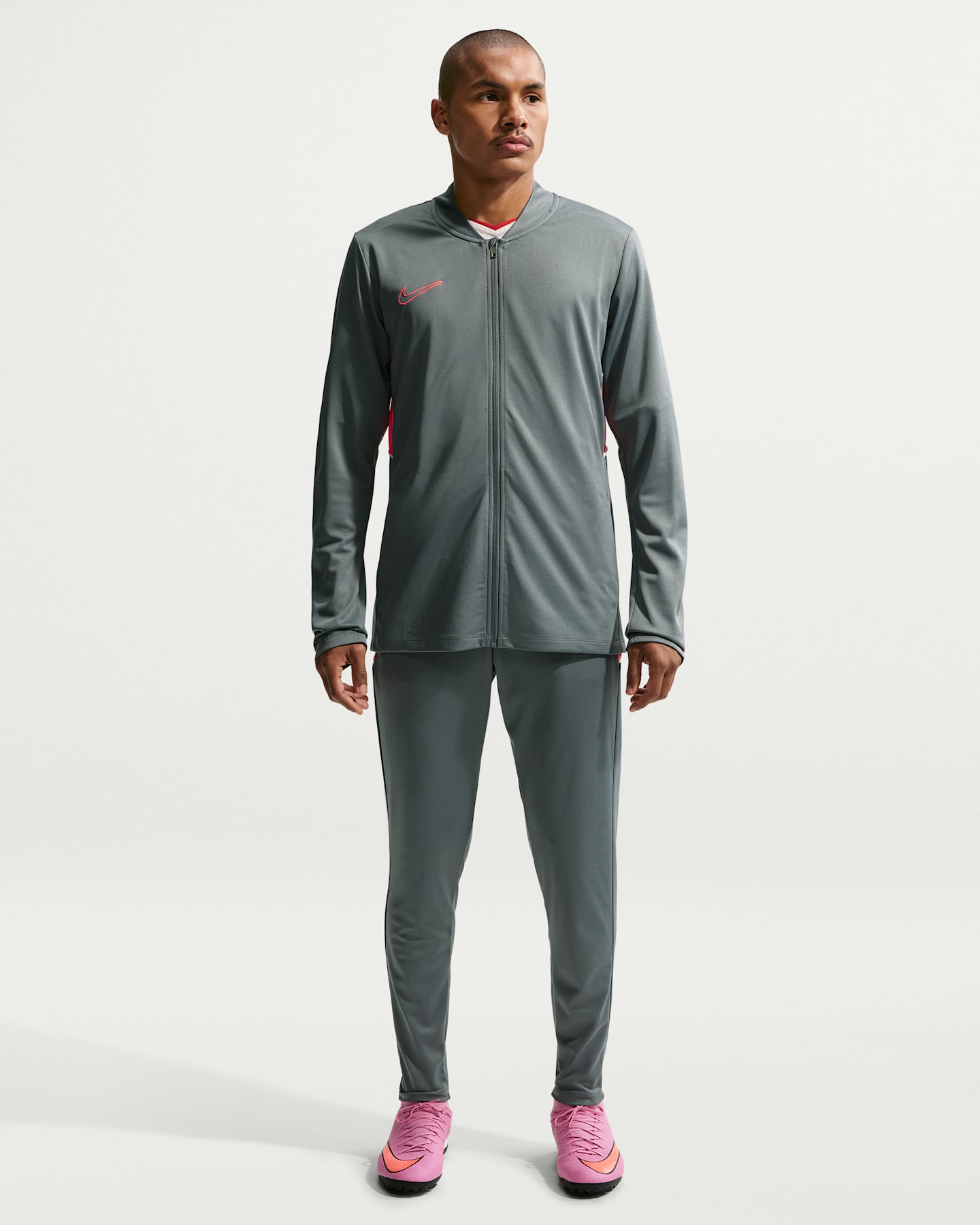 Мужские комплекты Nike Academy Dri-FIT Soccer Tracksuit, цвет: Дымчатый серый / Белый — фото 8