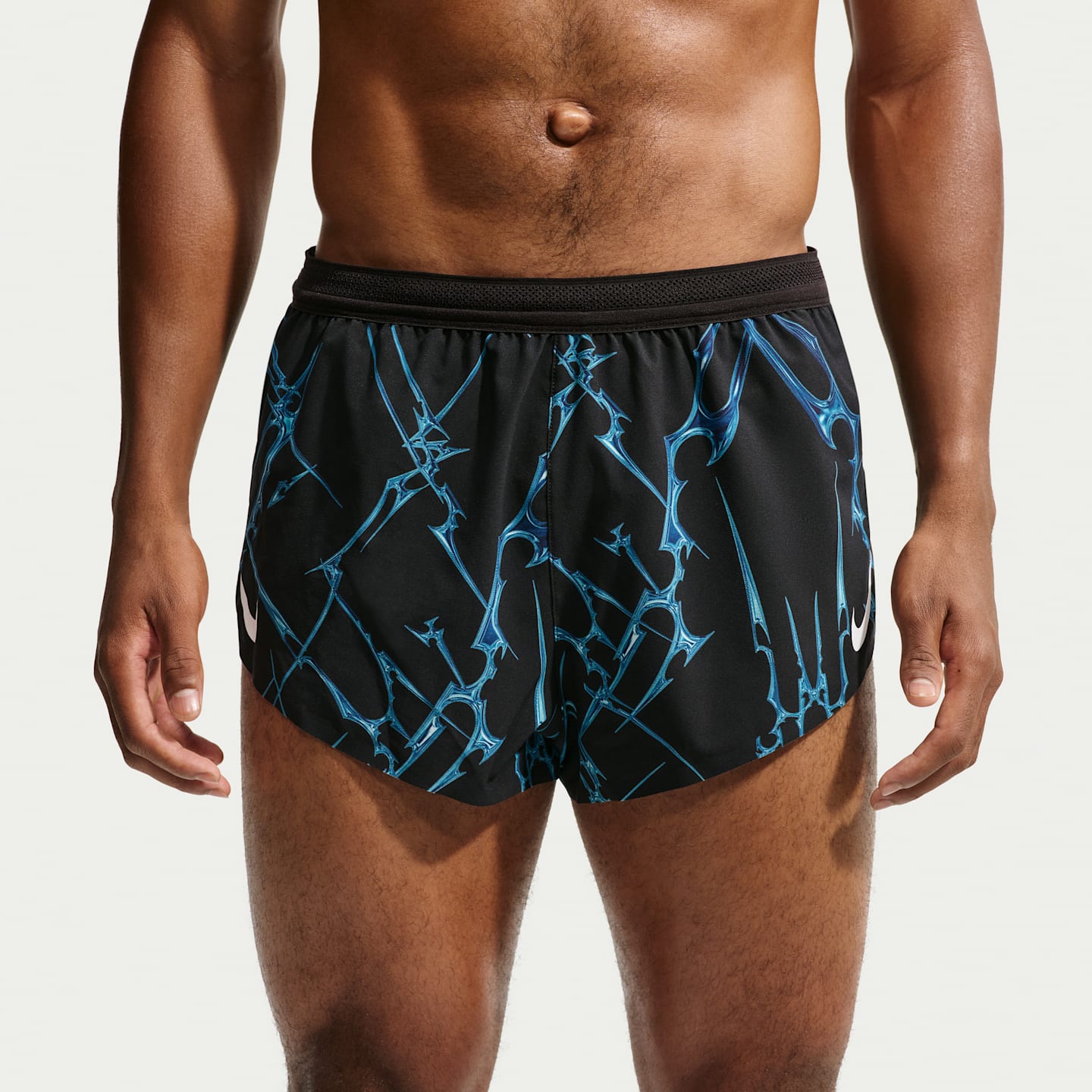 Мужские беговые шорты с принтом Nike AeroSwift Dri-FIT ADV, цвет: Чёрный / Белый — фото 2