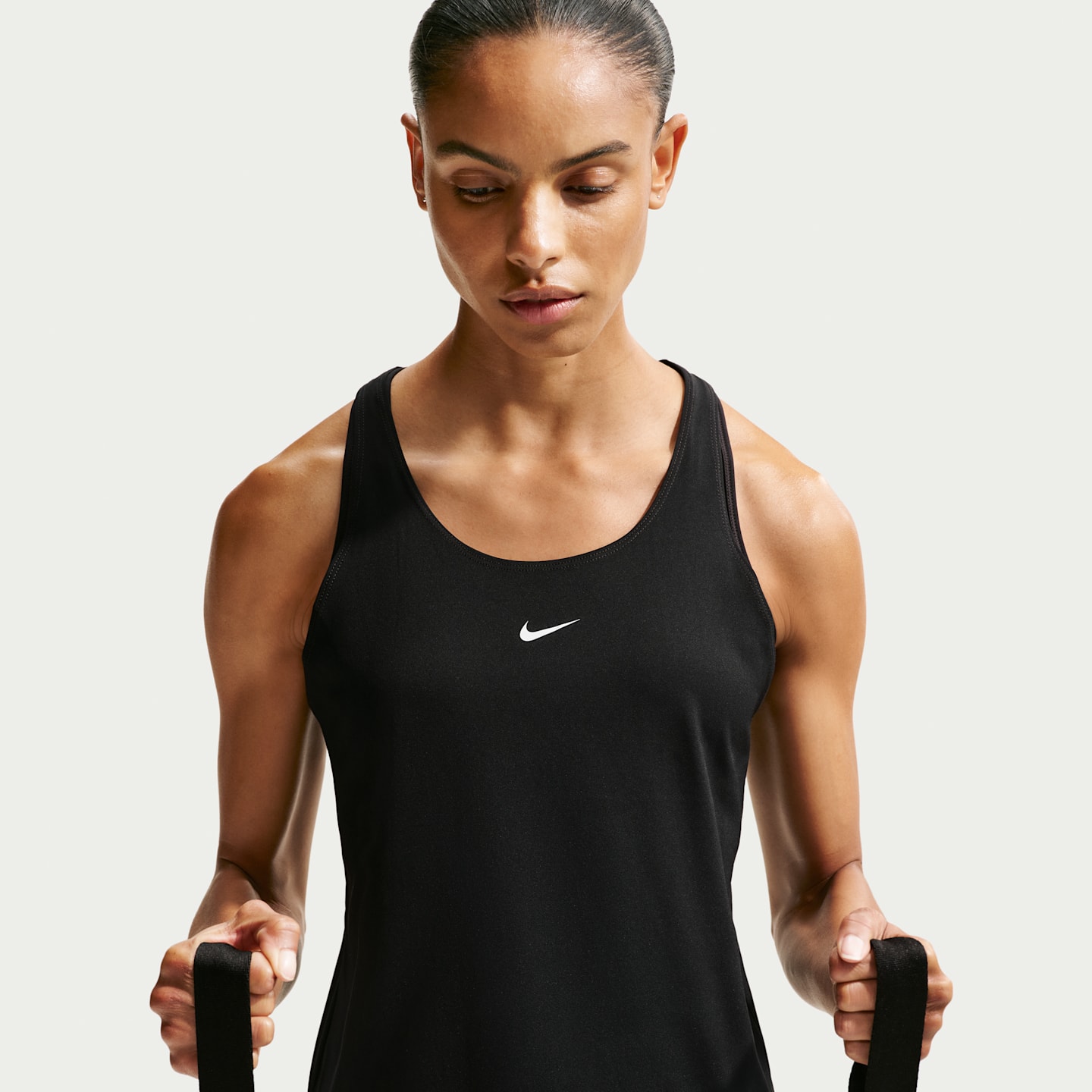 Женский топ Nike Pro Dri-FIT Tank Top, цвет: Чёрный / Белый — фото 1