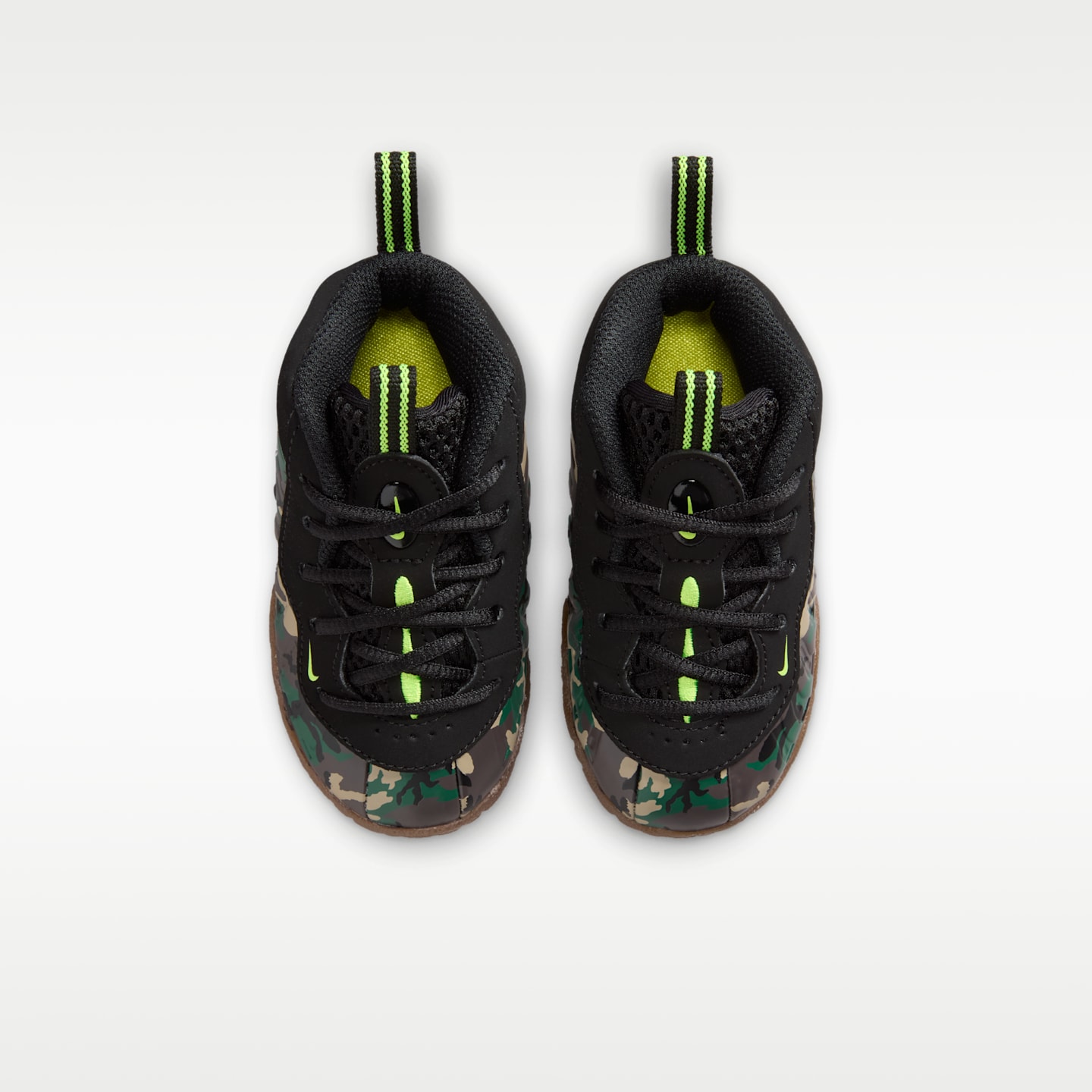Детские кроссовки Nike Little Posite Pro Premium, цвет: Чёрный / Зелёный — фото 4