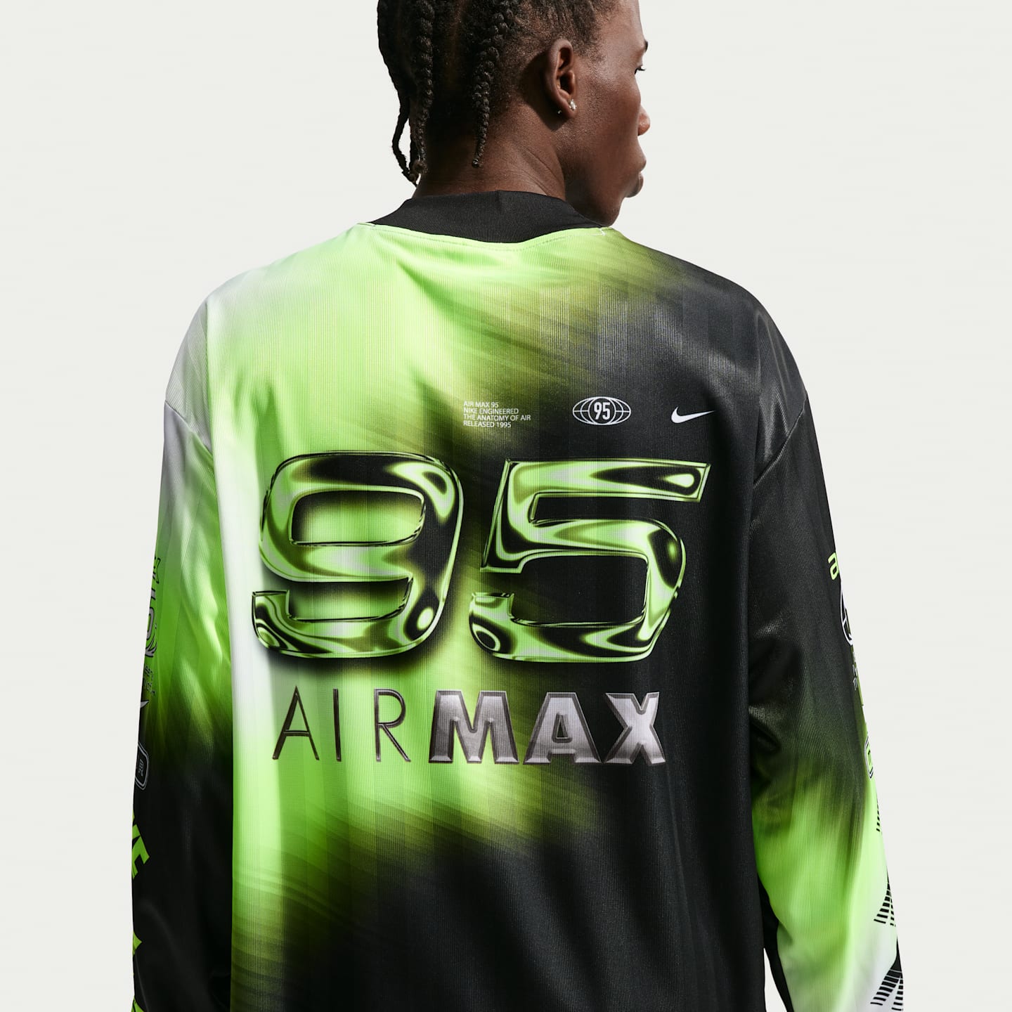 Мужское футбольное джерси с длинным рукавом Nike Culture of Football Dri-FIT, цвет: Кислотно-жёлтый / Чёрный — фото 2
