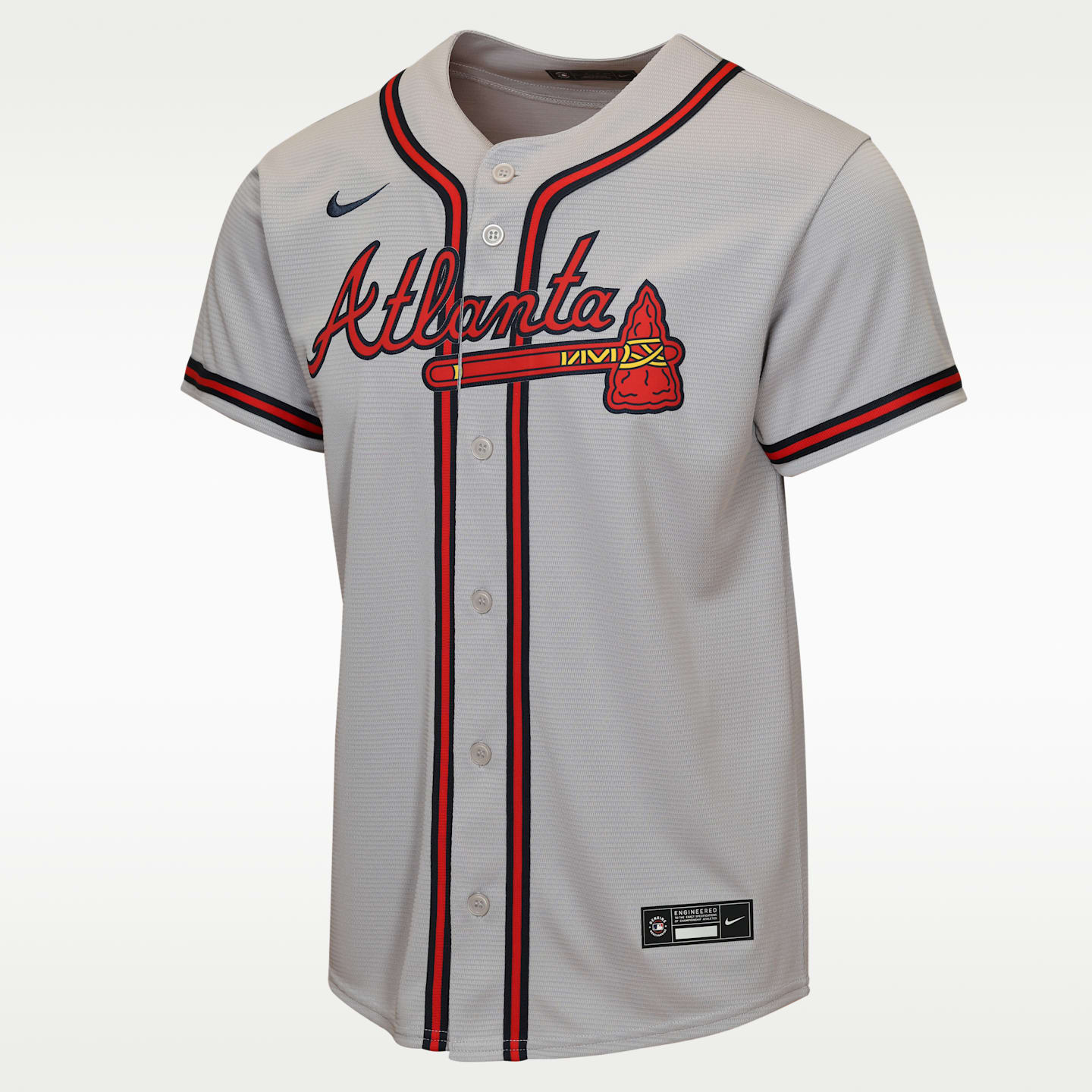 Детский топ Nike Atlanta Braves Baseline Replica Team Jersey, цвет: Серый — фото 1