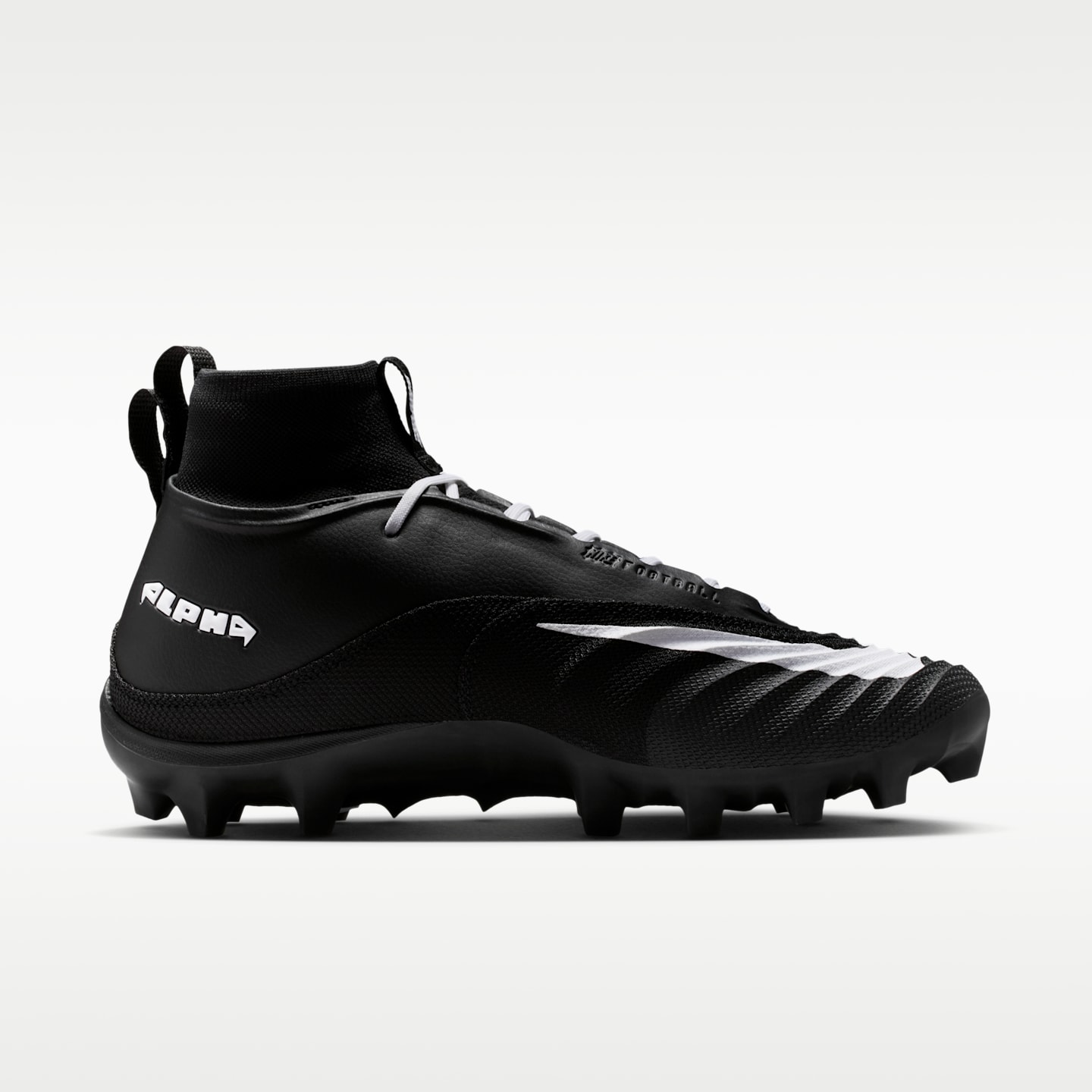 Мужские бутсы Nike Alpha Menace 5 Pro Football Cleats, цвет: Чёрный / Белый — фото 3