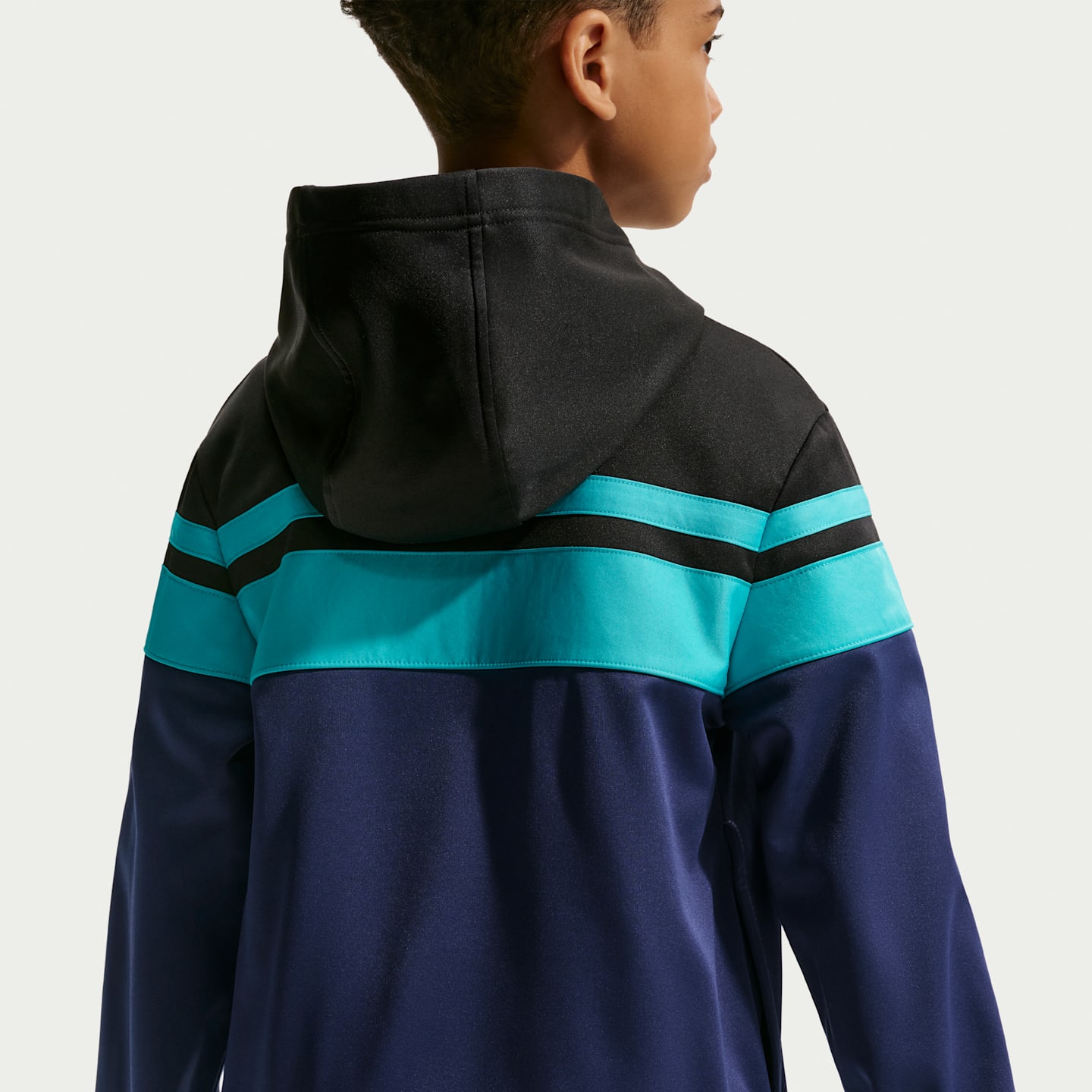 Детские комплекты Nike FC Barcelona Third Dri-FIT Soccer Hooded Tracksuit, цвет: Чёрный / Синий — фото 3