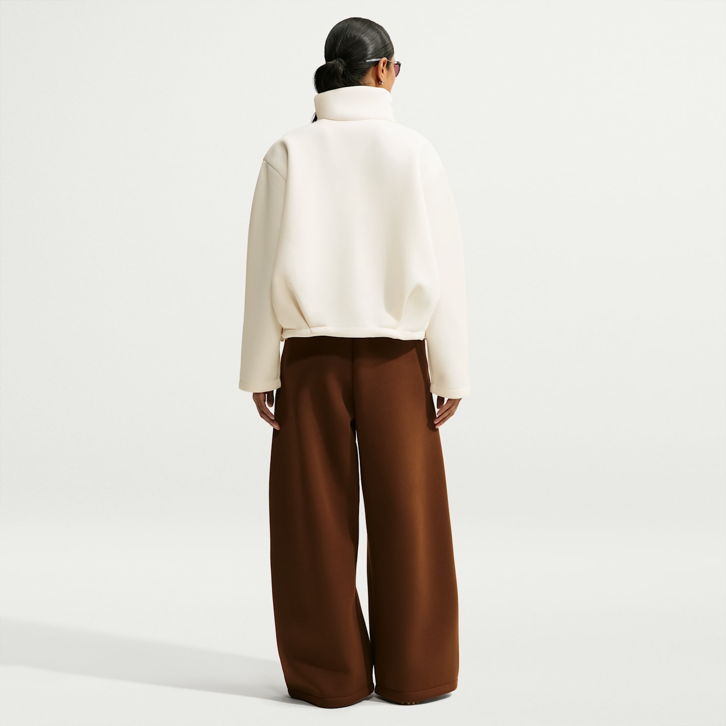Женская флисовая куртка оверсайз Nike Article Fleece, цвет: Меловой — фото 5