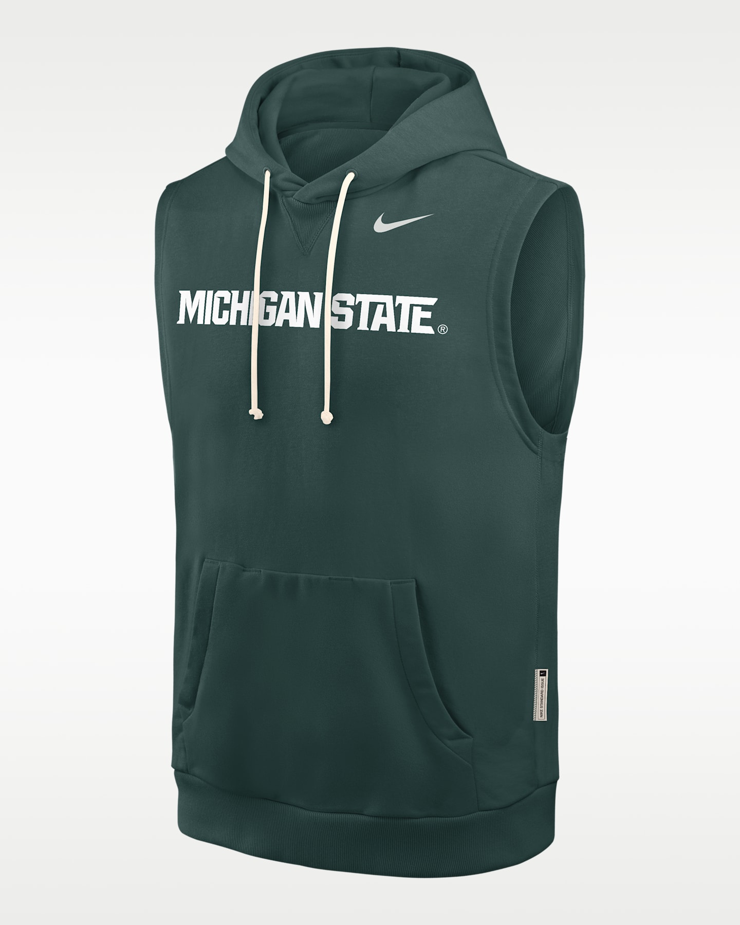 Мужское худи без рукавов Nike Dri-FIT College Michigan State Sideline, цвет: Зелёный — фото 3