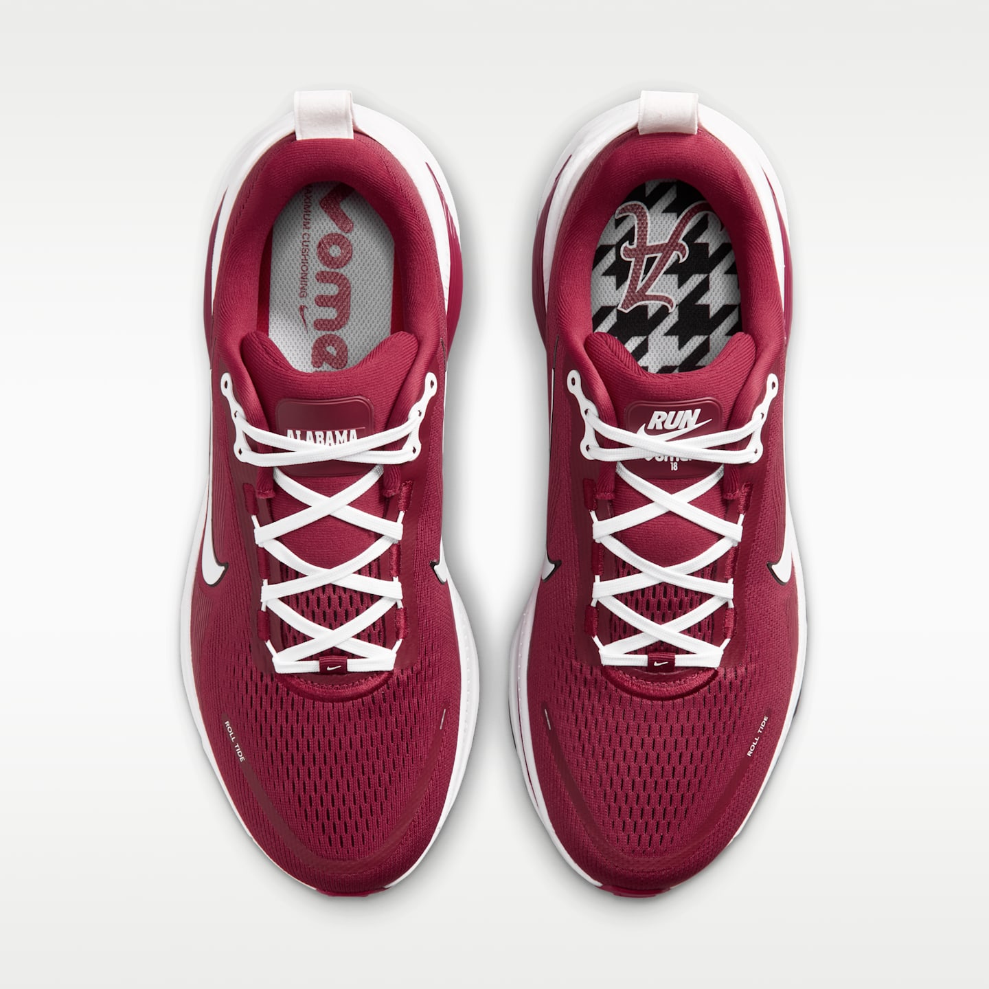 Мужские кроссовки Nike College Vomero 18 (Alabama) Road Running, цвет: Малиновый / Чёрный — фото 4