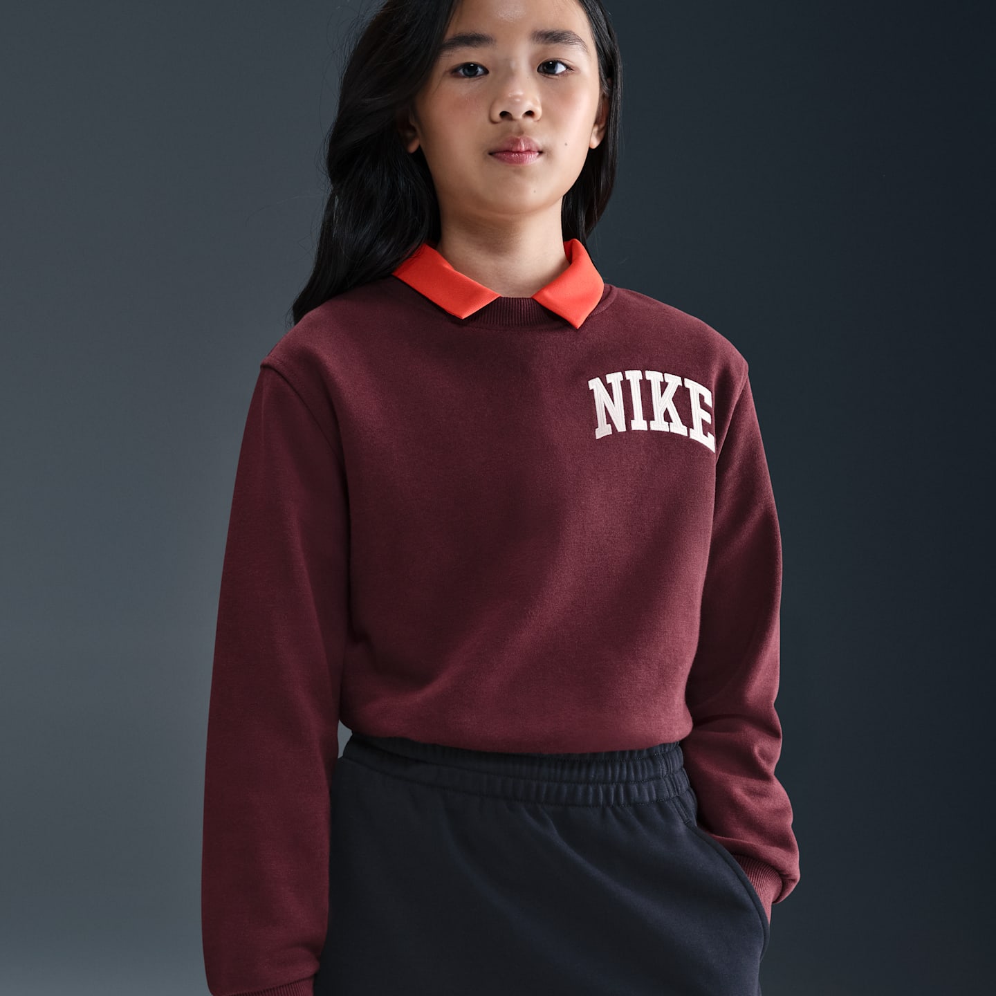 Детская юбка для девочек Nike Sportswear Club из френч терри, цвет: Чёрный / Белый — фото 5