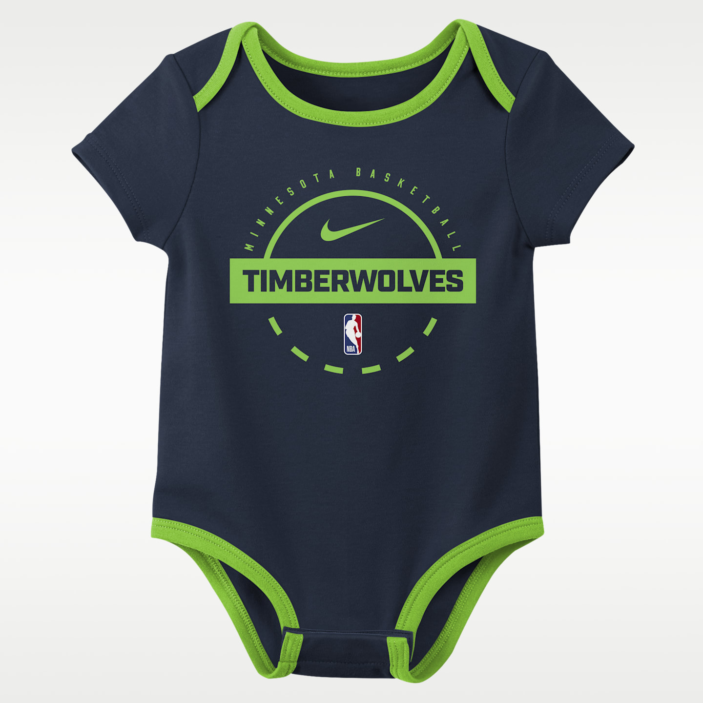 Детский комплект из двух боди Nike NBA Minnesota Timberwolves, цвет: Тёмно-синий / Серый