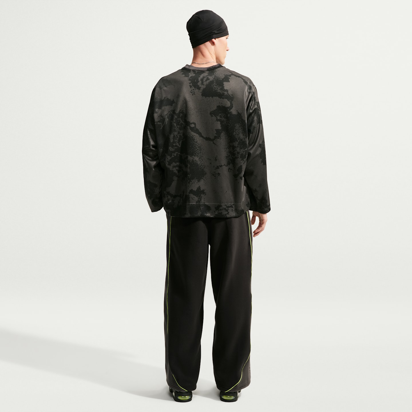 Мужские брюки Nike Air Polartec Therma-FIT с открытым низом, цвет: Чёрный / Серый — фото 5