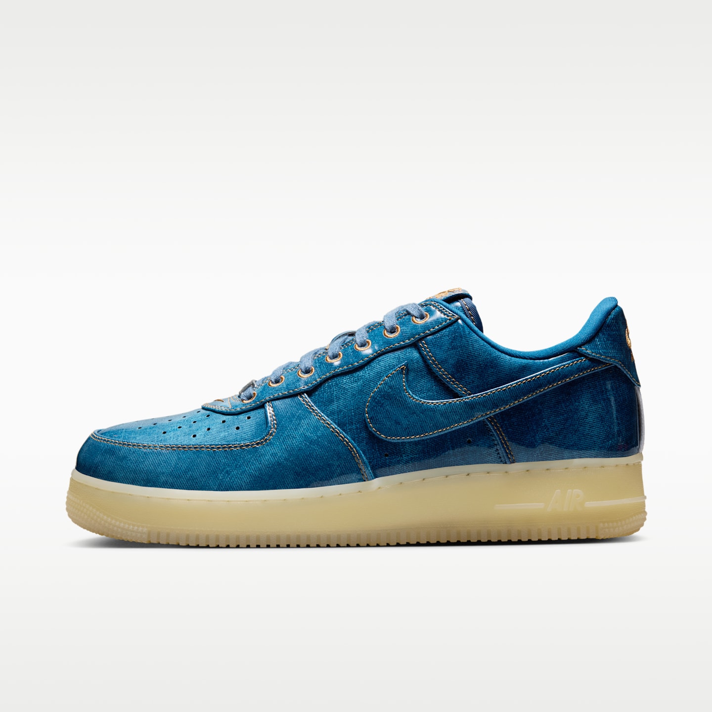 Мужские кроссовки Nike Air Force 1 Retro, цвет: Синий / Натуральный — фото 1