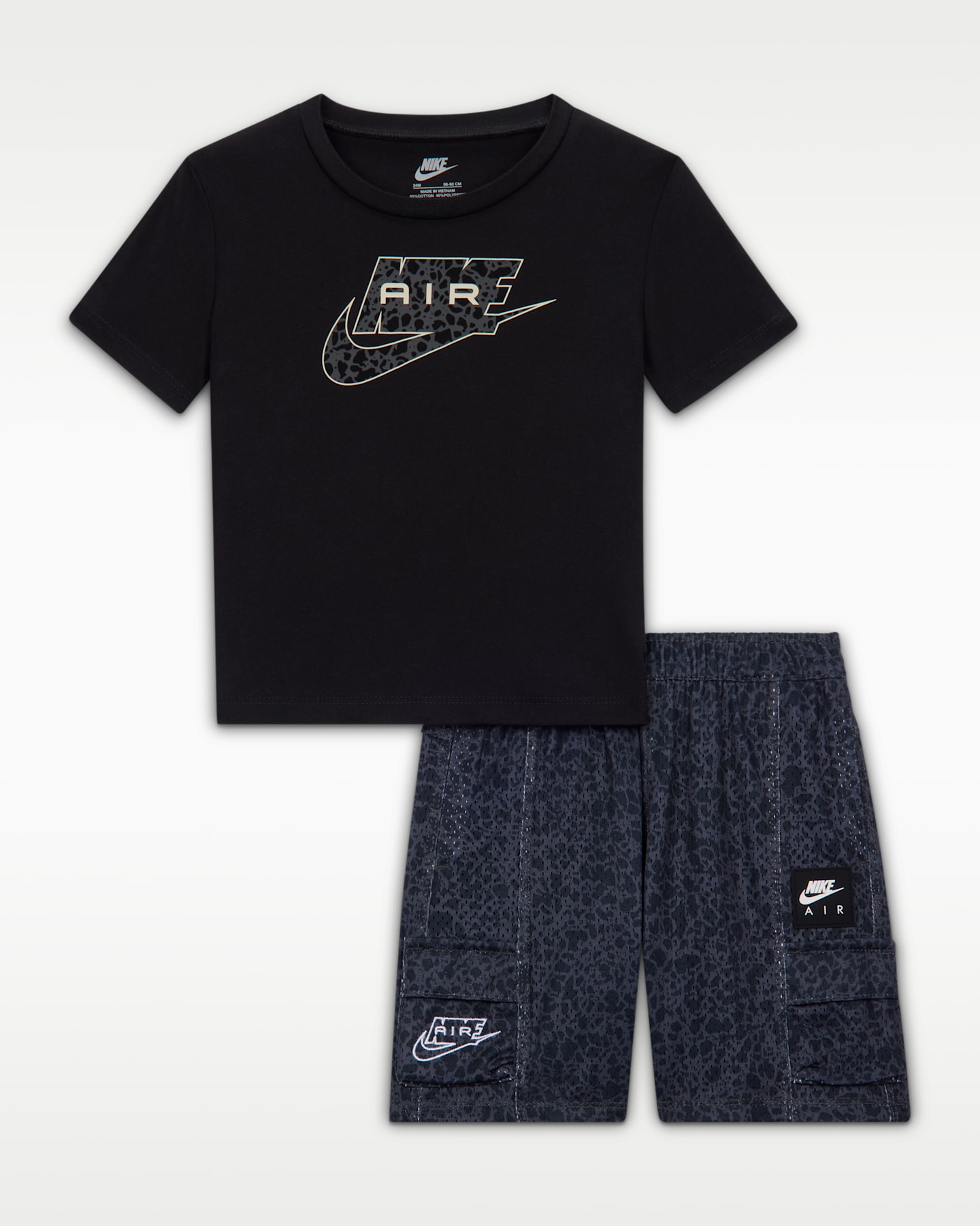 Детский комплект Nike Dri-FIT 2-Piece Air Printed Cargo Shorts Set, цвет: Антрацитовый — фото 4