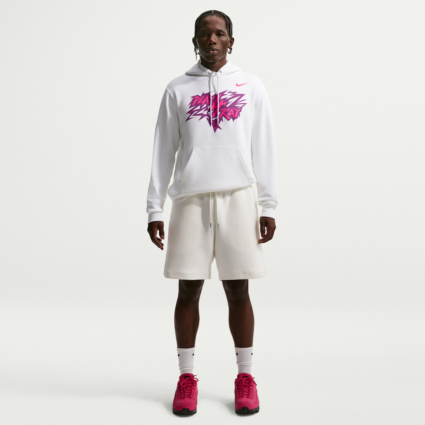 Мужское худи Nike "Play4Kay" Collection Club Fleece, цвет: Белый — фото 4