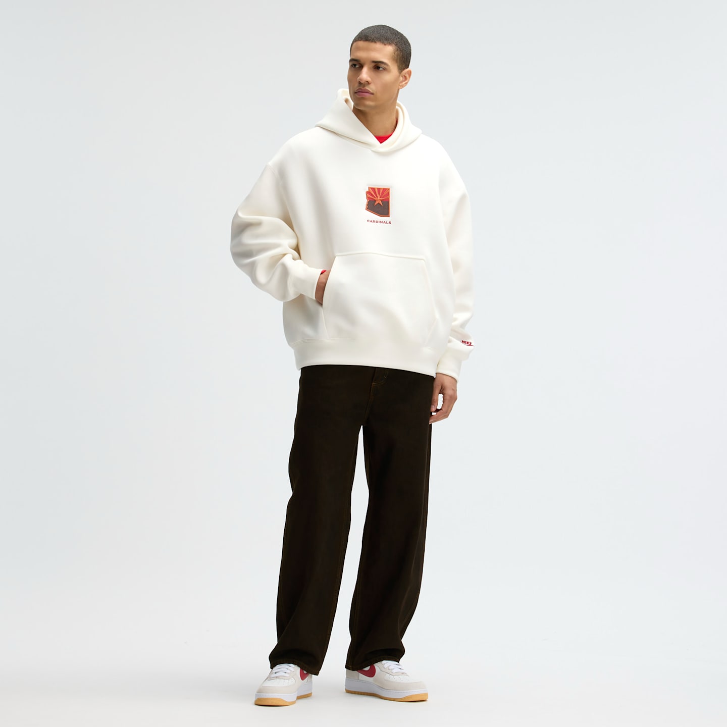 Мужское худи Nike Arizona Cardinals Rivalries Collection Oversized Tech Fleece NFL, цвет: Кремовый — фото 3