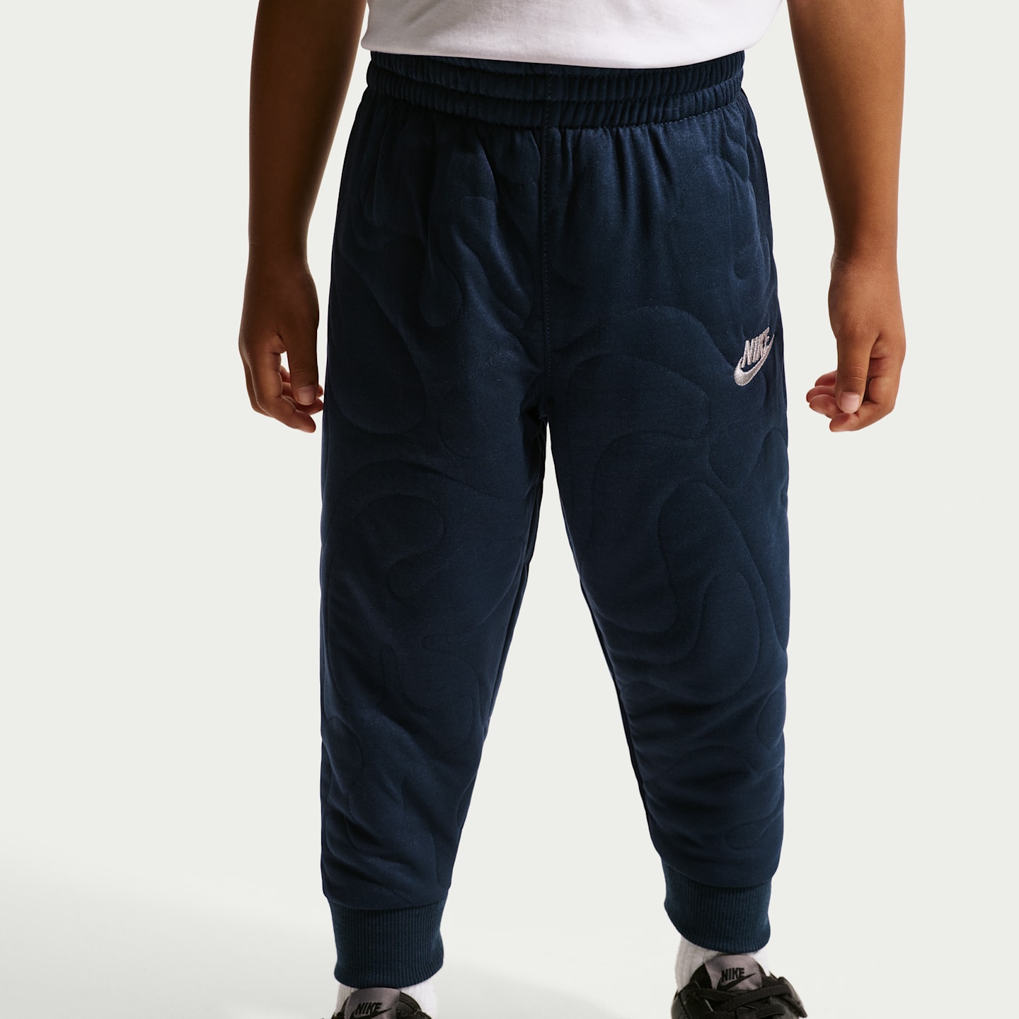 Детские комплекты Nike Sportswear Toddler Frost Futura 2-Piece Crew Set, цвет: Полуночный тёмно-синий — фото 4