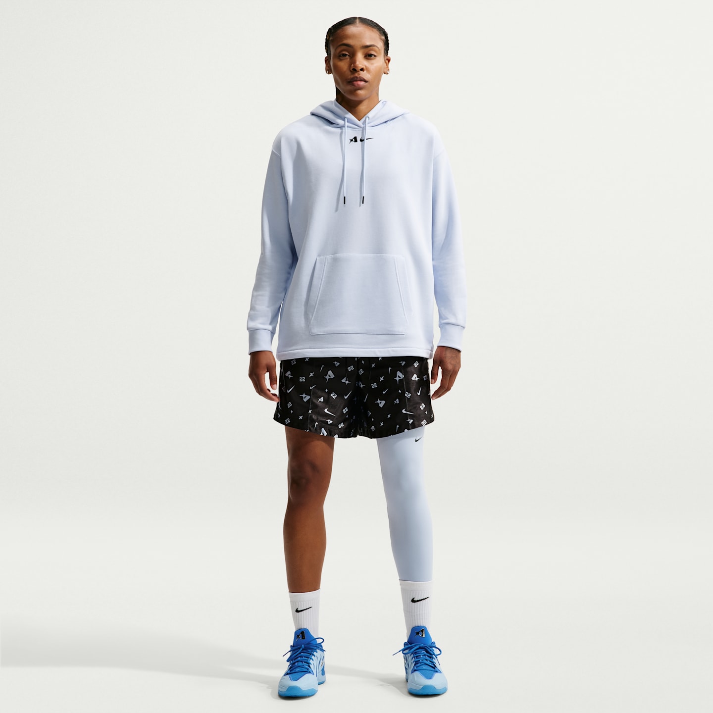 Женские баскетбольные шорты Nike A'ja Wilson Dri-FIT, цвет: Чёрный / Синий — фото 1