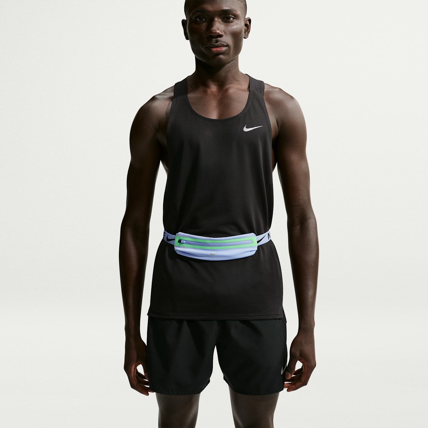 Сумка Nike Slim 4.0 Running Waist Pack, цвет: Серебристый / Зелёный — фото 7