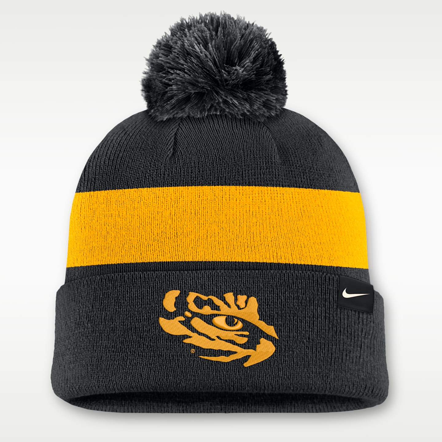 Мужская шапка-бини Nike College LSU Peak с отворотом, цвет: Чёрный — фото 2