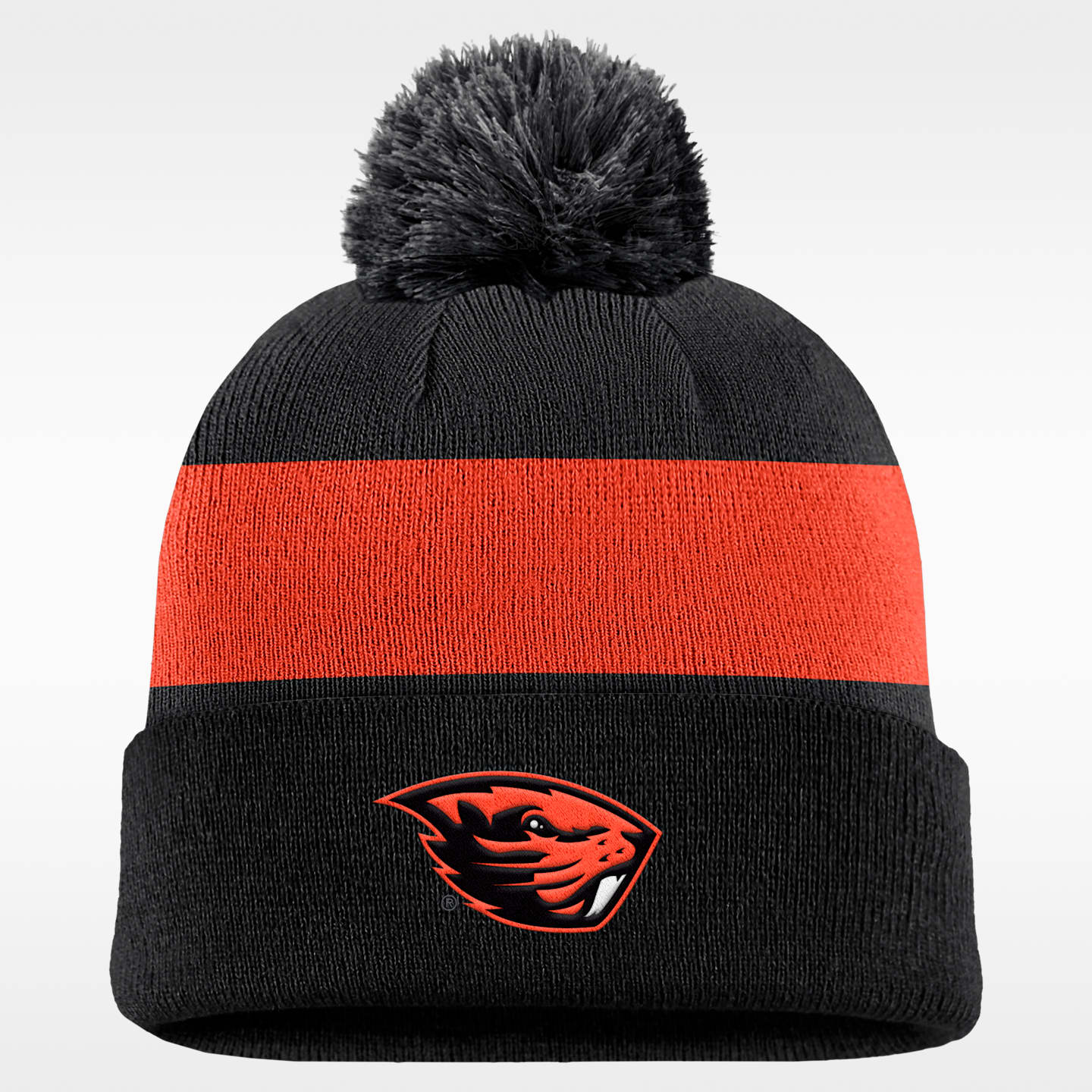Женская шапка Nike Oregon State Beavers Peak Basketball College Cuffed Pom Beanie, цвет: Чёрный — фото 1