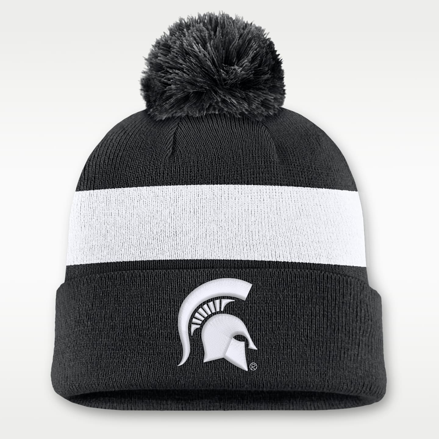 Мужская шапка с отворотом Nike College Michigan State Peak, цвет: Чёрный — фото 1