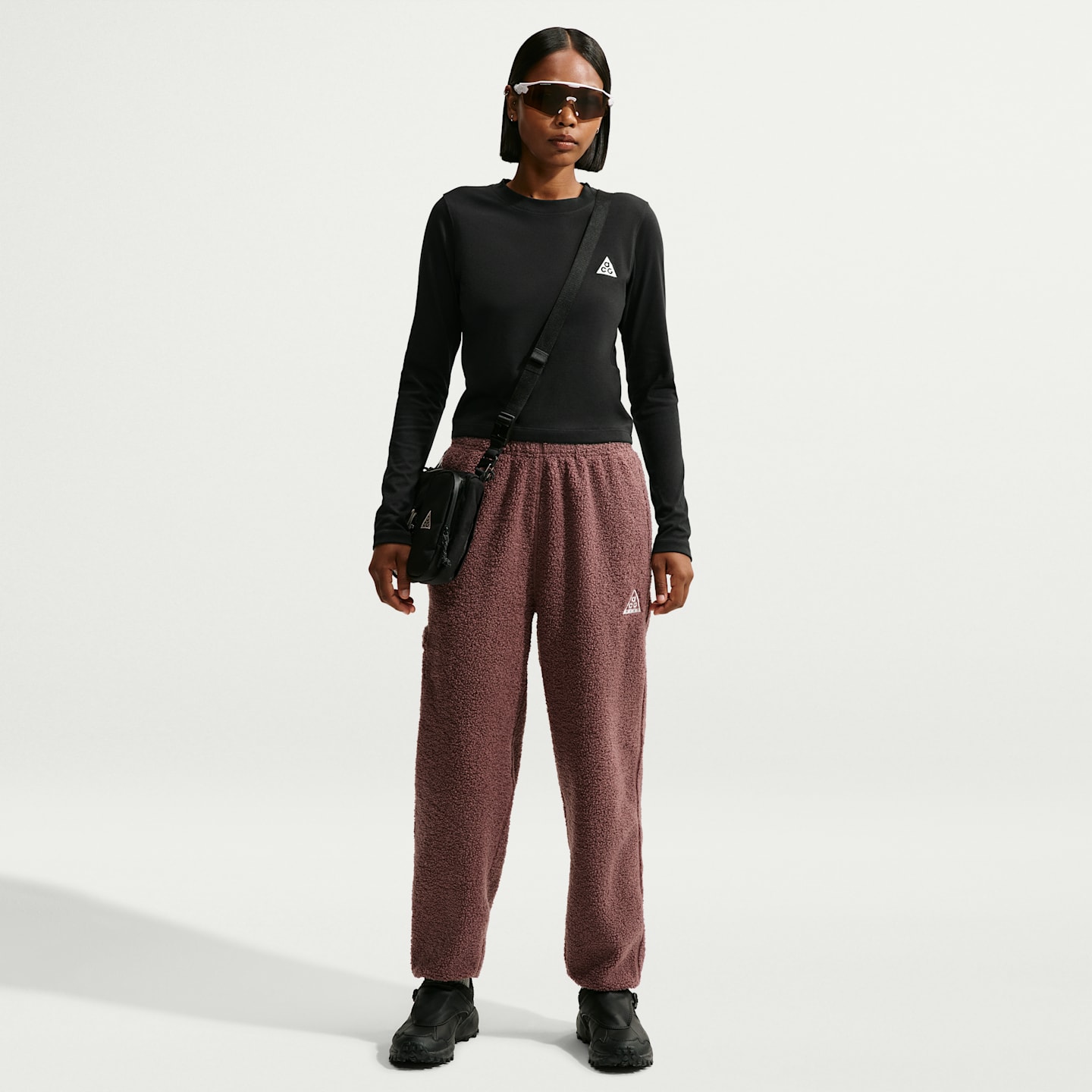 Женский топ Nike ACG Dri-FIT Long-Sleeve Top, цвет: Чёрный / Снежный белый — фото 4