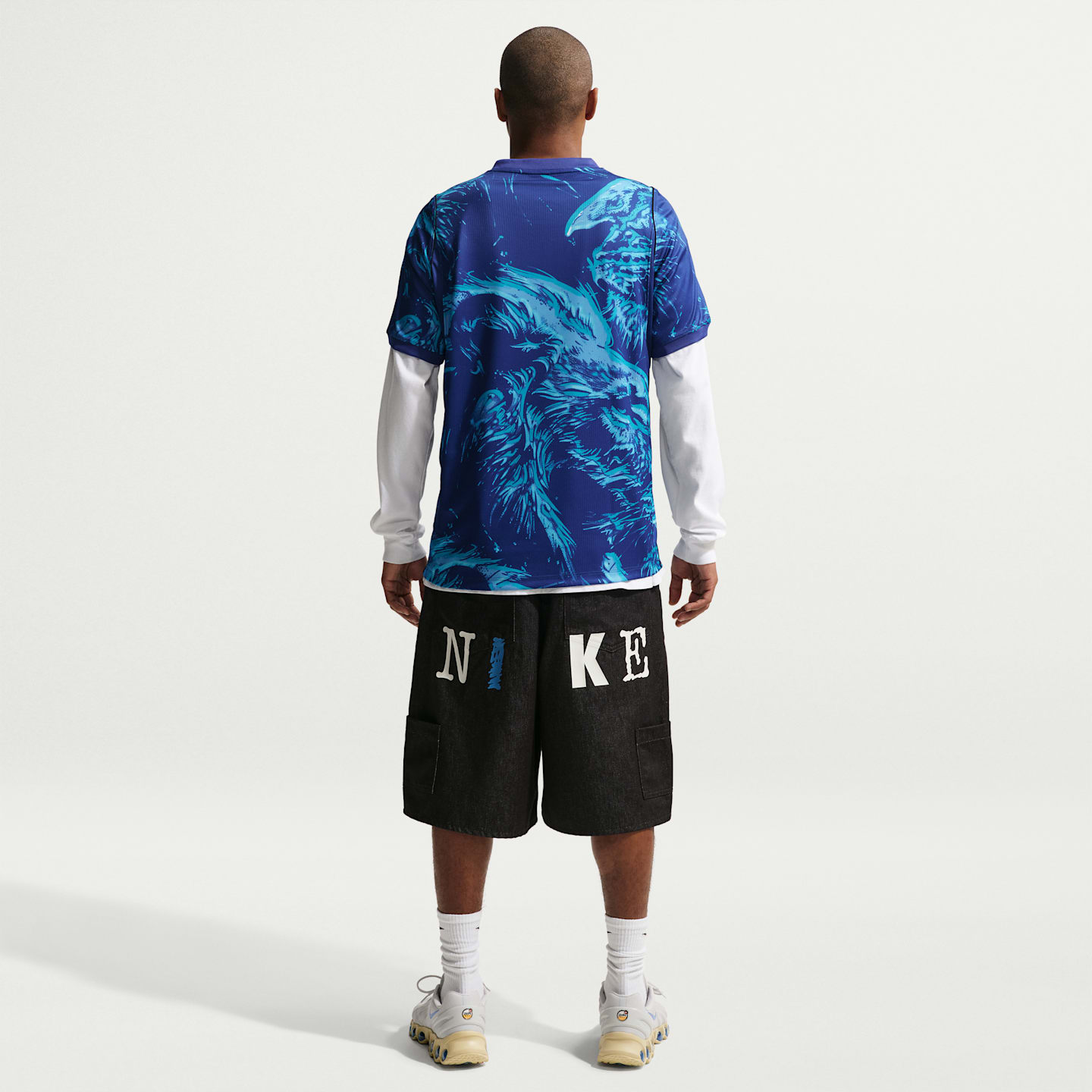 Мужская футбольная футболка вратаря Nike England 2026 Stadium Dri-FIT Replica, цвет: Синий / Чёрный — фото 5