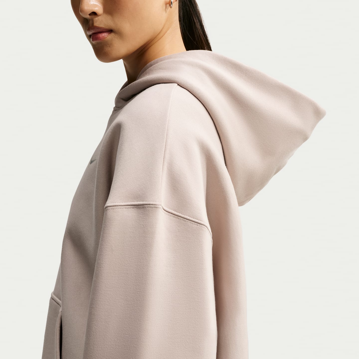 Женское худи Nike Studio Fleece Heavyweight оверсайз, цвет: Кремовый / Молочный — фото 2