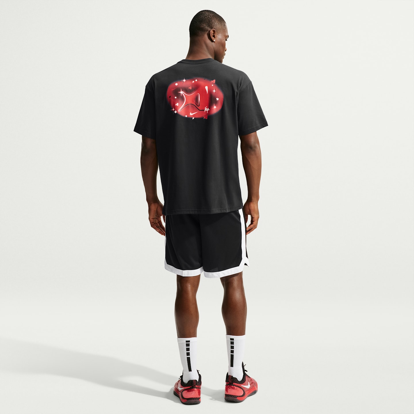 Женская баскетбольная футболка Nike A'ja Wilson Dri-FIT, цвет: Чёрный / Красный — фото 5