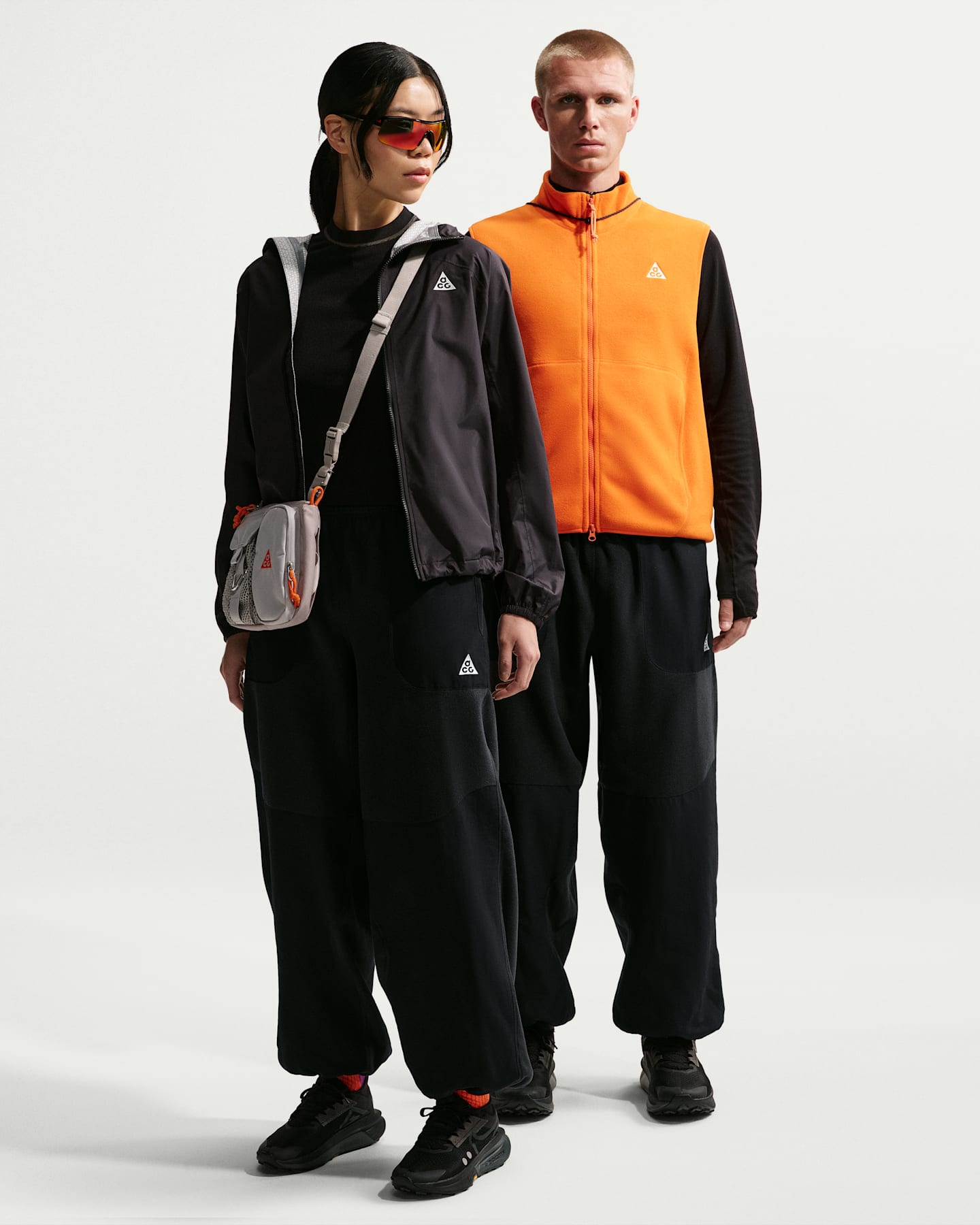 Мужские флисовые брюки Nike ACG Wolf Tree Plus, цвет: Чёрный / Снежный белый — фото 11