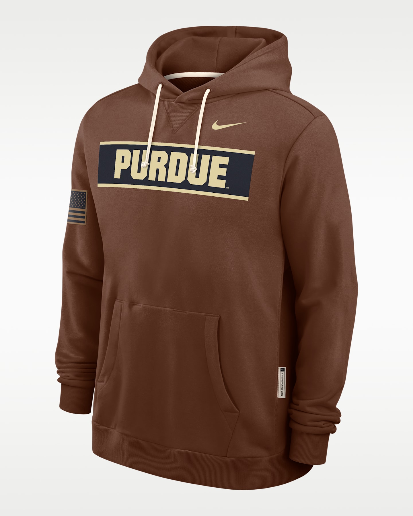 Мужской топ Nike Purdue 2026 Military Appreciation Dri-FIT College Long-Sleeve Hooded Top, цвет: Коричневый — фото 2